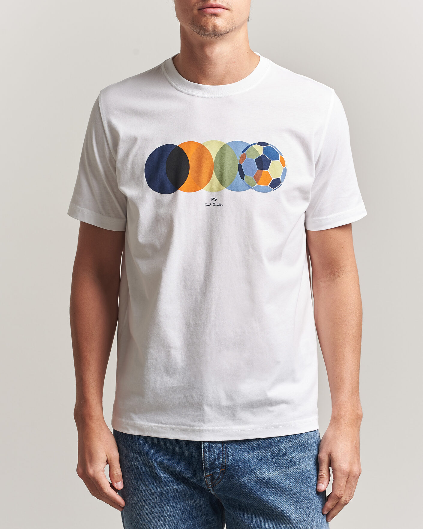Men | T-Shirts | PS Paul Smith | Footbal Crew Neck T-Shirt White