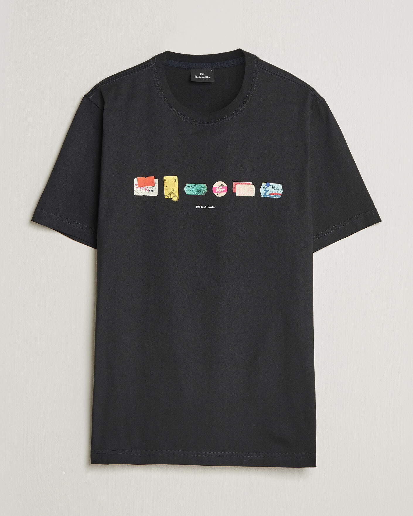 Men | T-Shirts | PS Paul Smith | In A Row Crew Neck T-Shirt Black