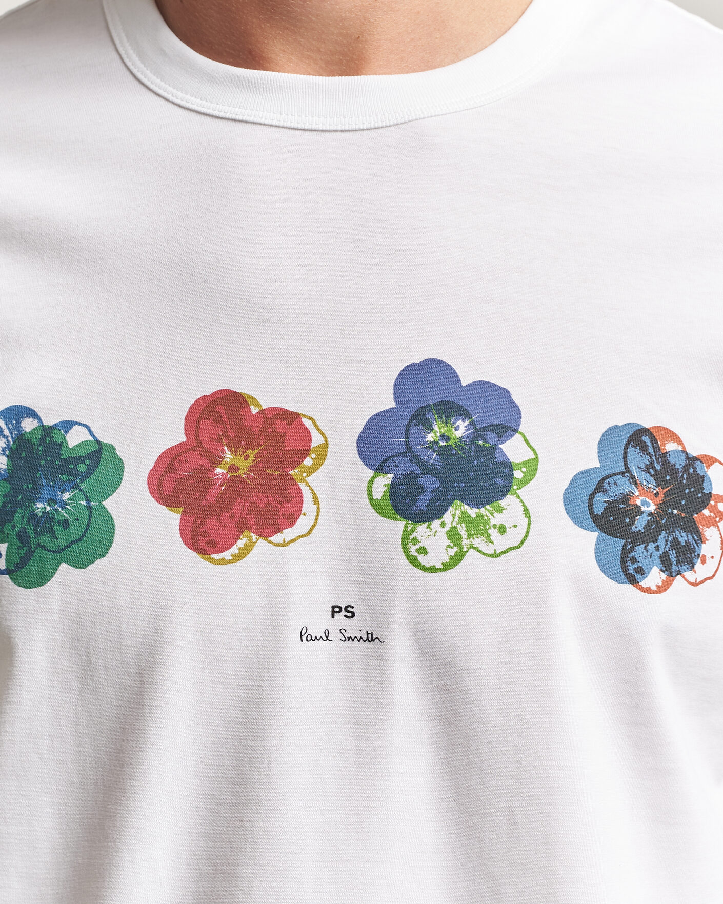 Men | T-Shirts | PS Paul Smith | Flower Crew Neck T-Shirt White