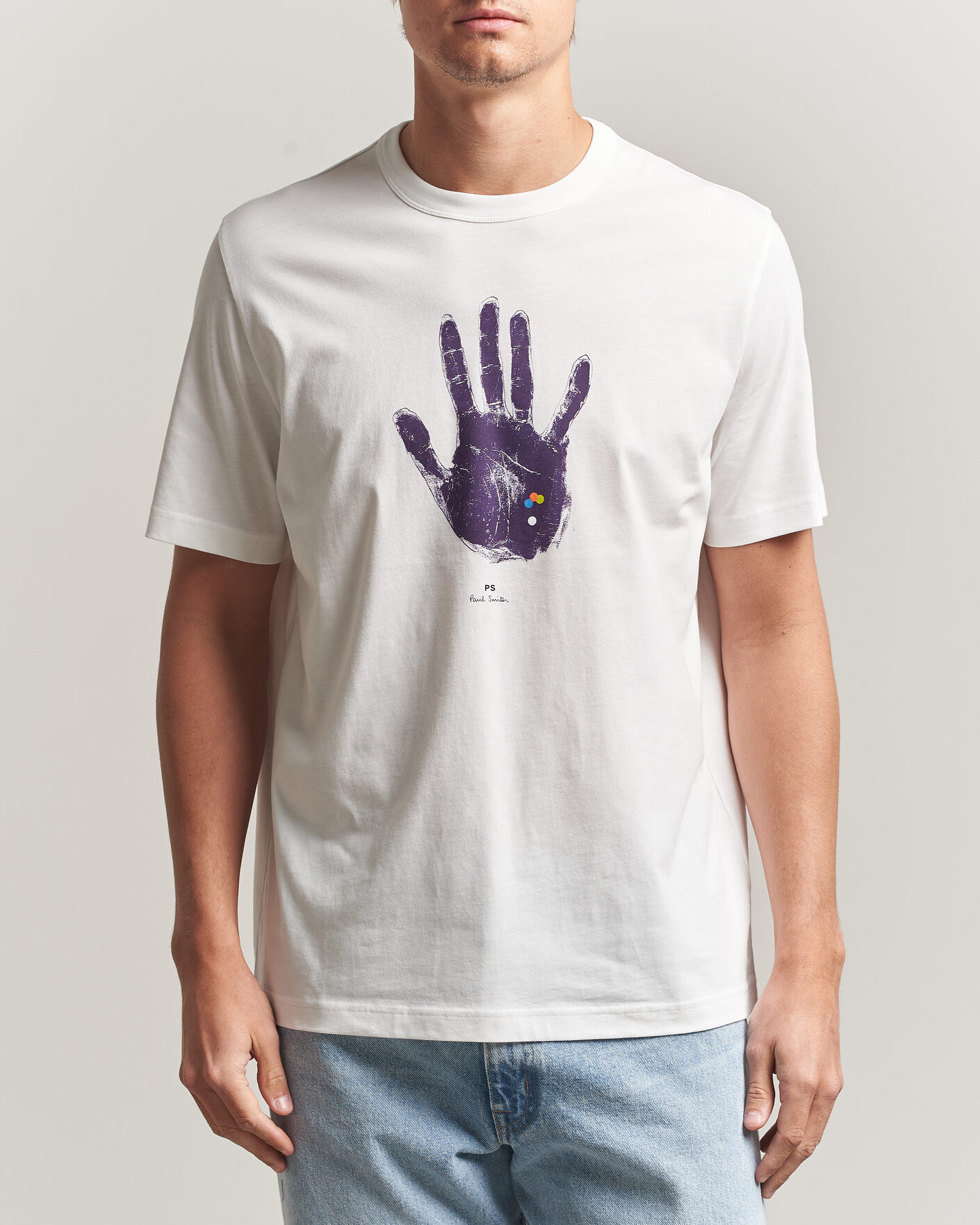 Men | T-Shirts | PS Paul Smith | Hand Crew Neck T-Shirt White