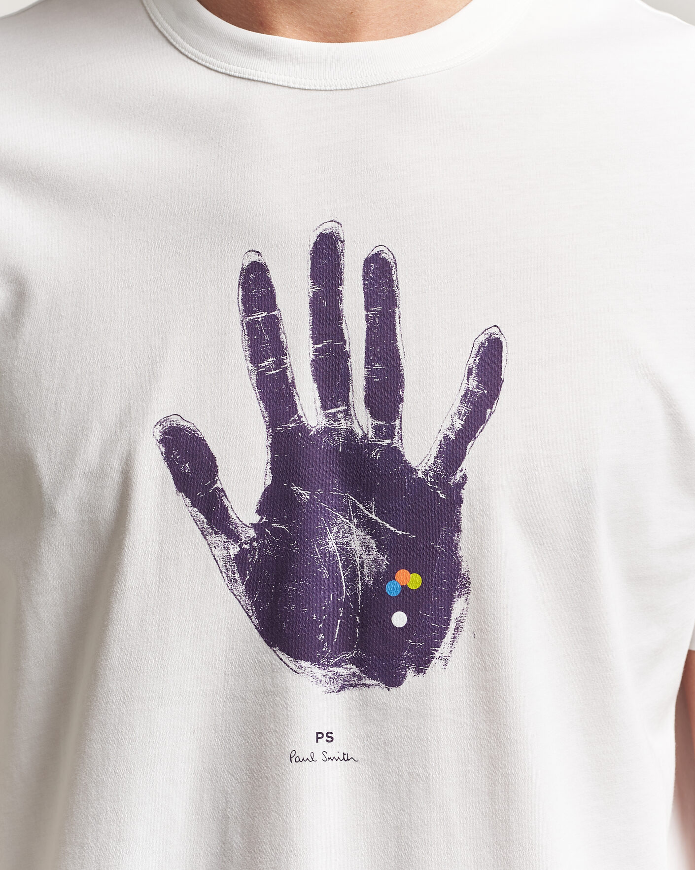 Men | T-Shirts | PS Paul Smith | Hand Crew Neck T-Shirt White