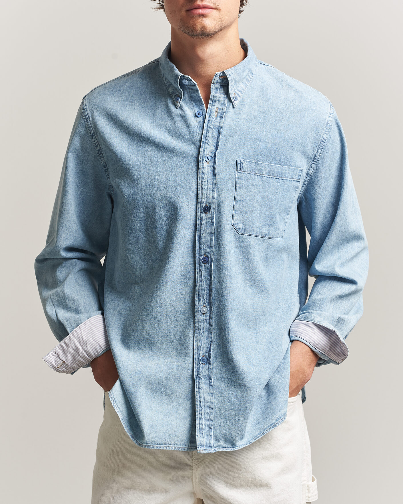 Men | Shirts | PS Paul Smith | Casual Fit Denim Shirt Light Blue