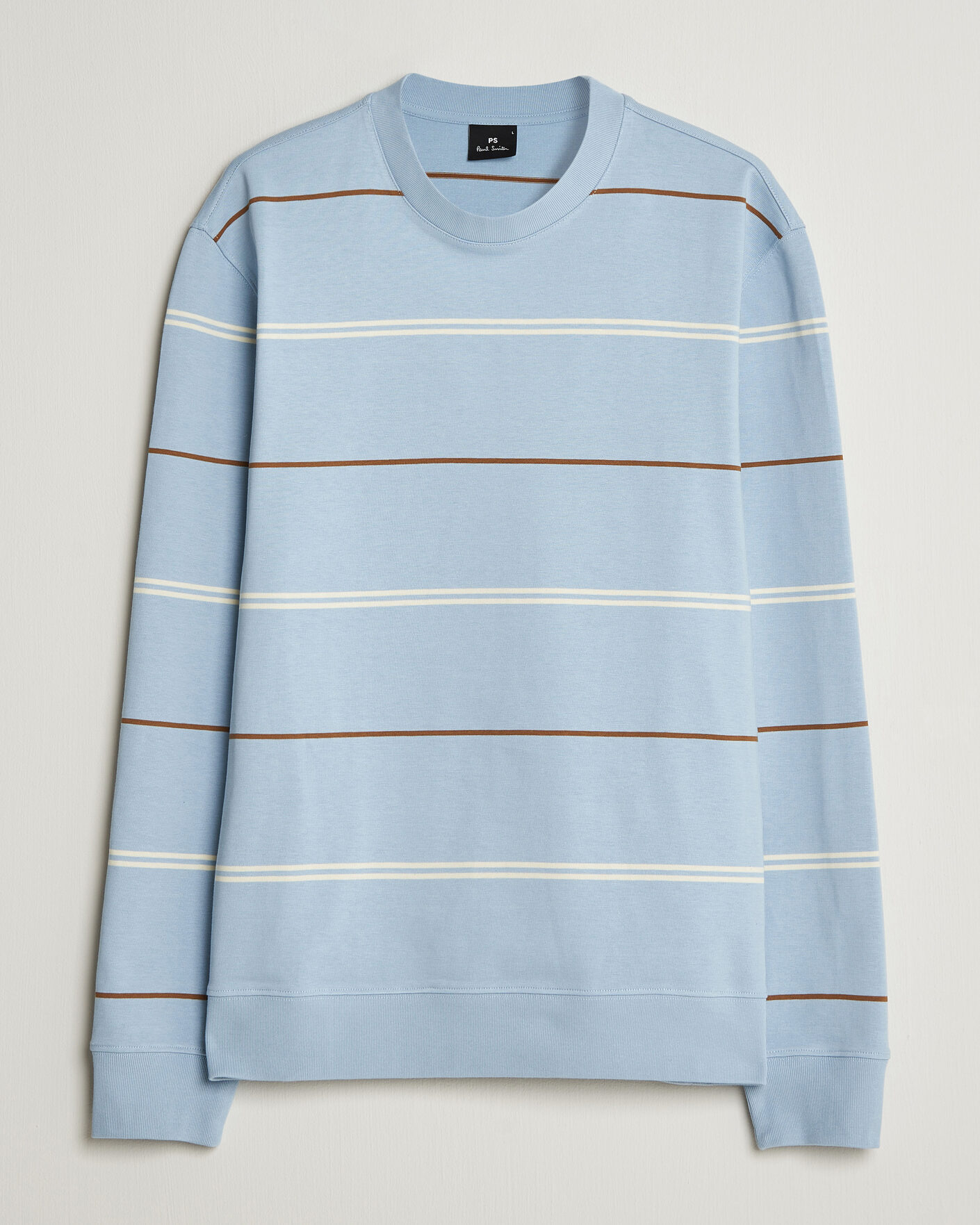 Men | Sweaters & Knitwear | PS Paul Smith | Cotton Striped Sweater Light Blue