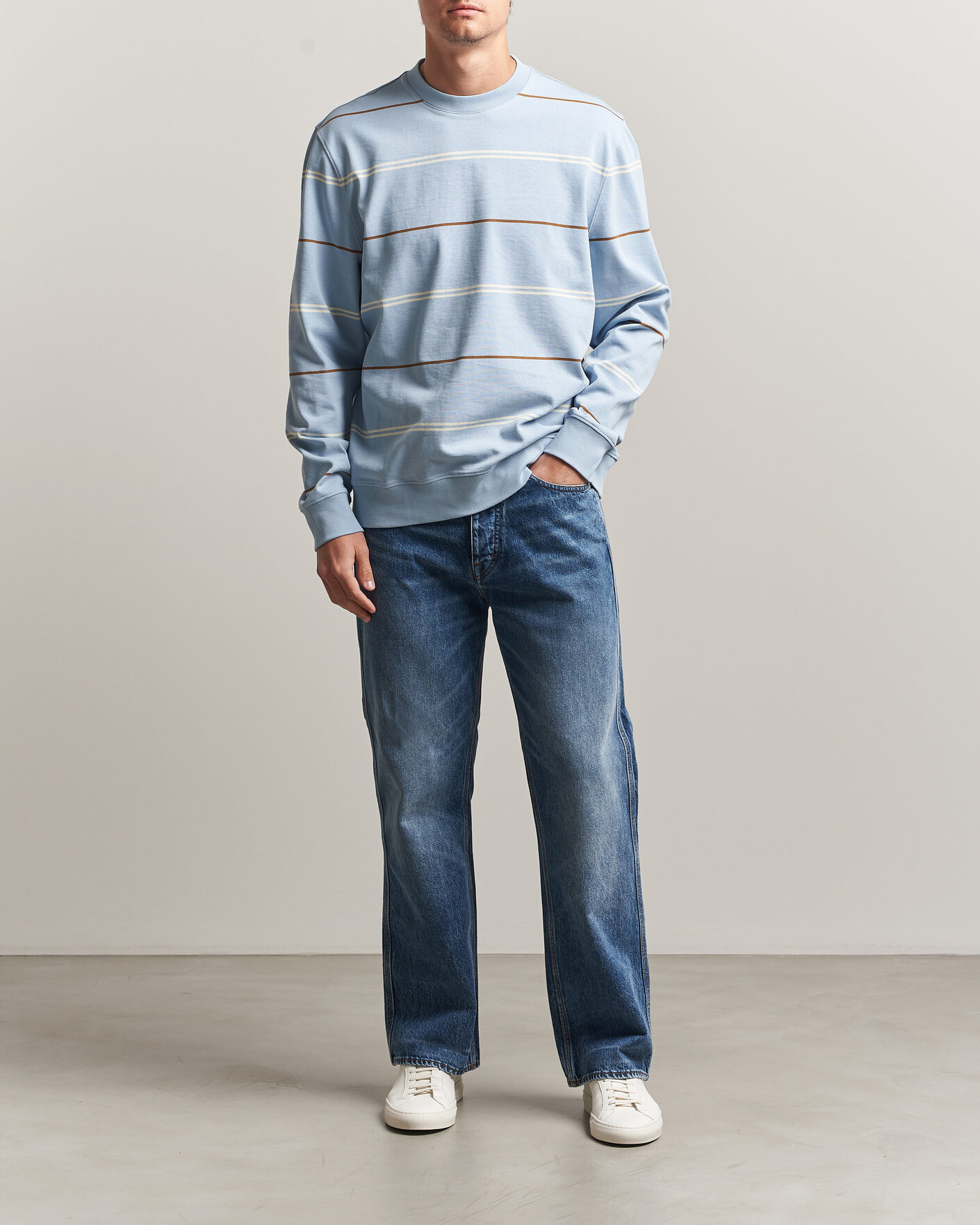 Men | Sweaters & Knitwear | PS Paul Smith | Cotton Striped Sweater Light Blue