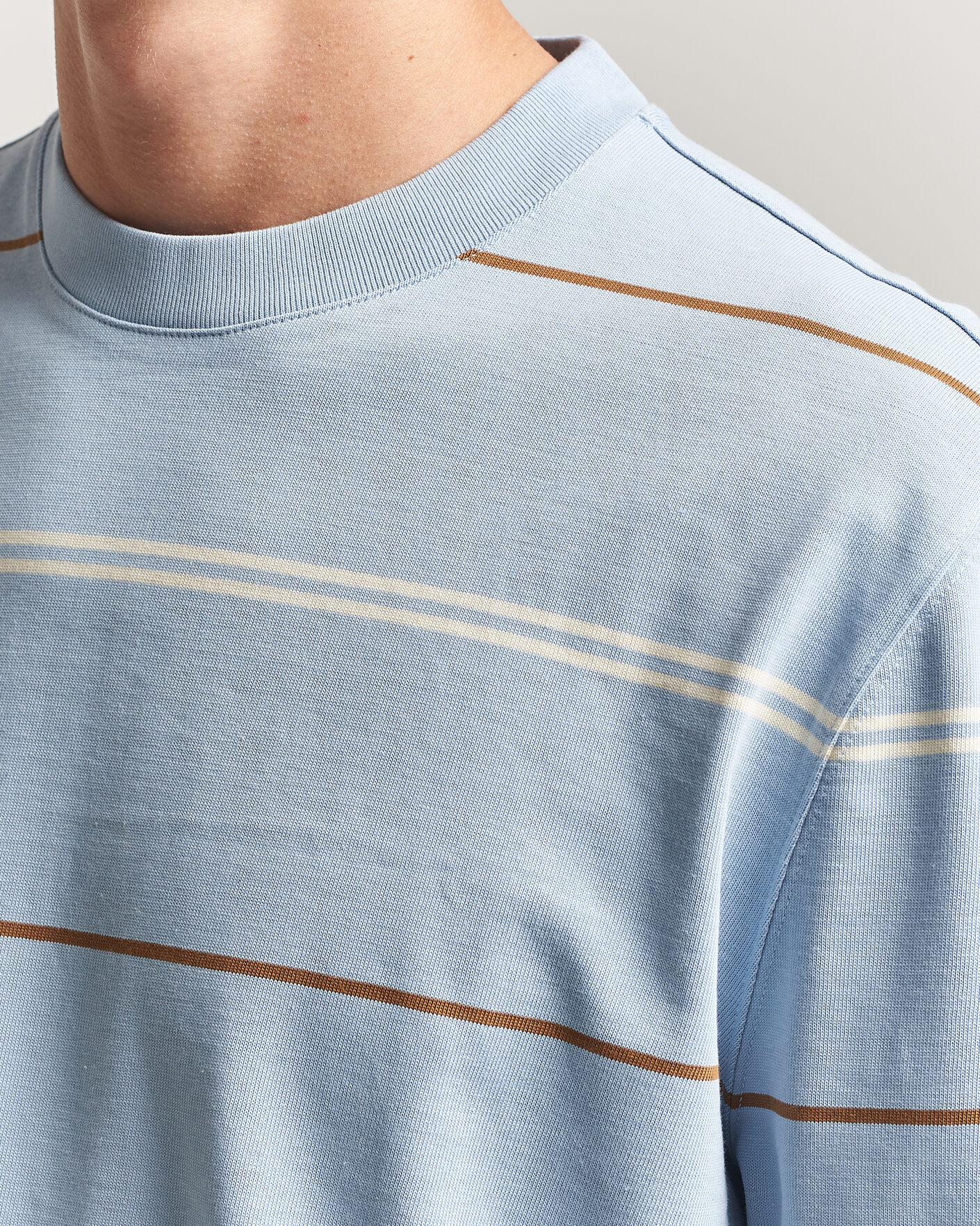 Men | Sweaters & Knitwear | PS Paul Smith | Cotton Striped Sweater Light Blue