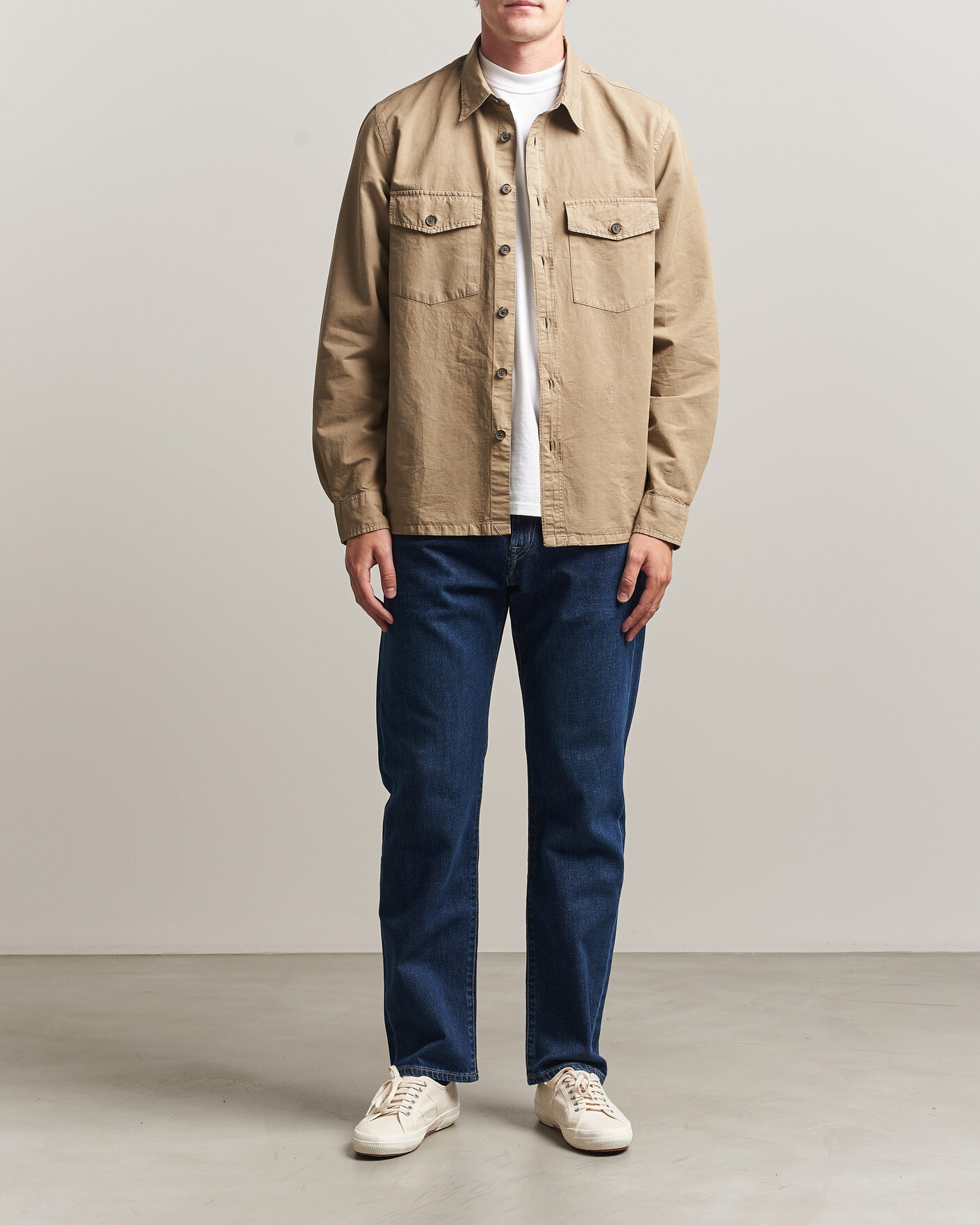 Men | Shirts | PS Paul Smith | Casual Fit Cotton Overshirt Beige