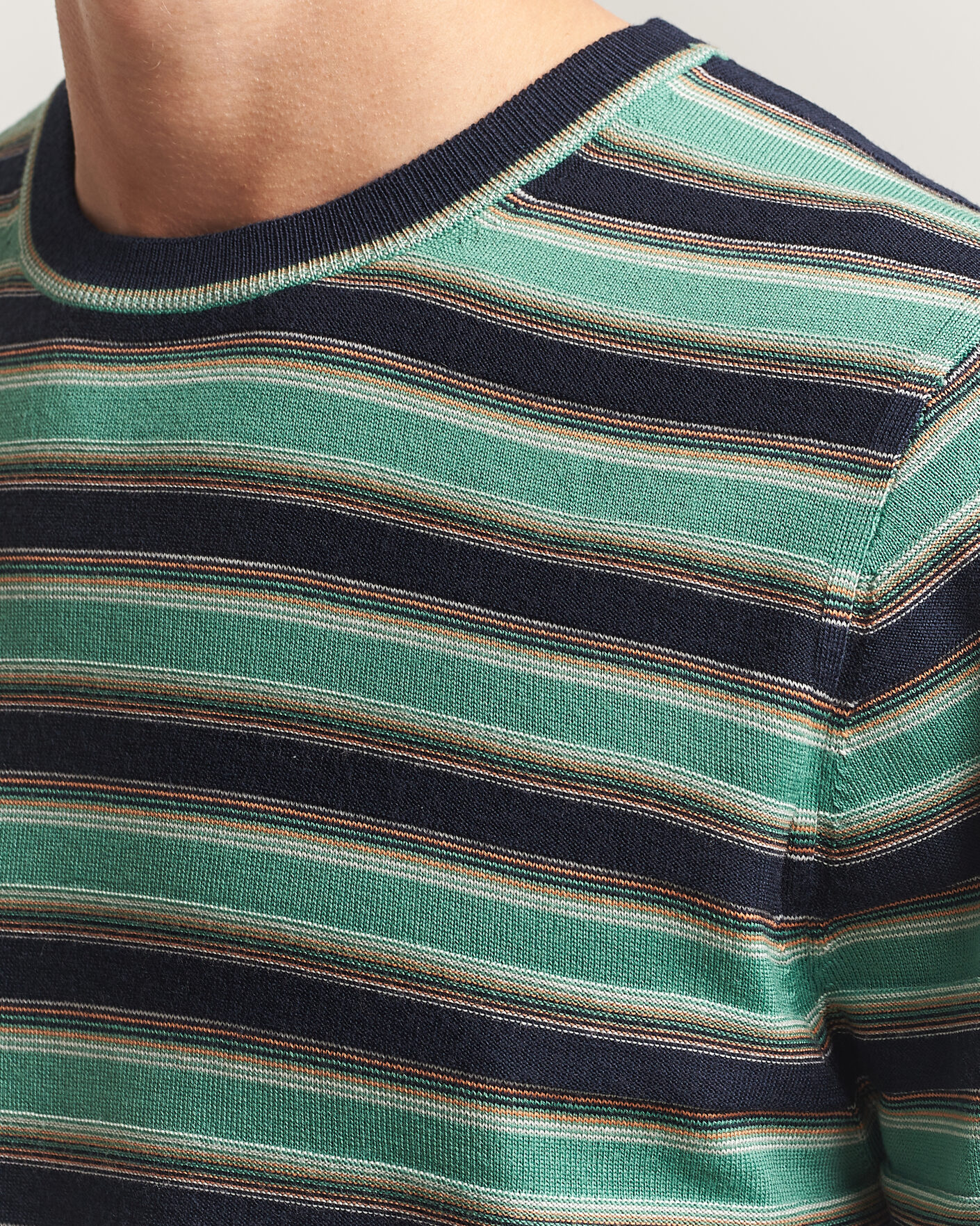 Men | Sweaters & Knitwear | PS Paul Smith | Merino Wool Knitted Striped Sweater Green