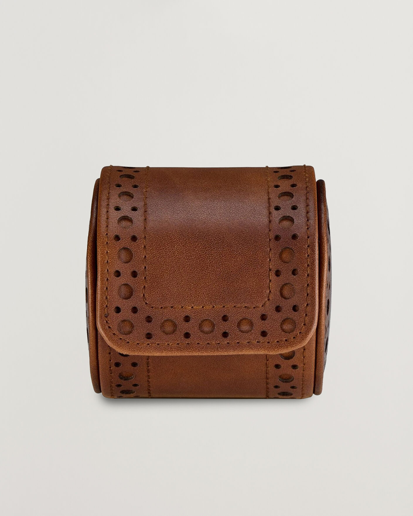 Men | Watch & Jewellery Boxes | WOLF | Brouge Single Watch Roll Burnished Brown