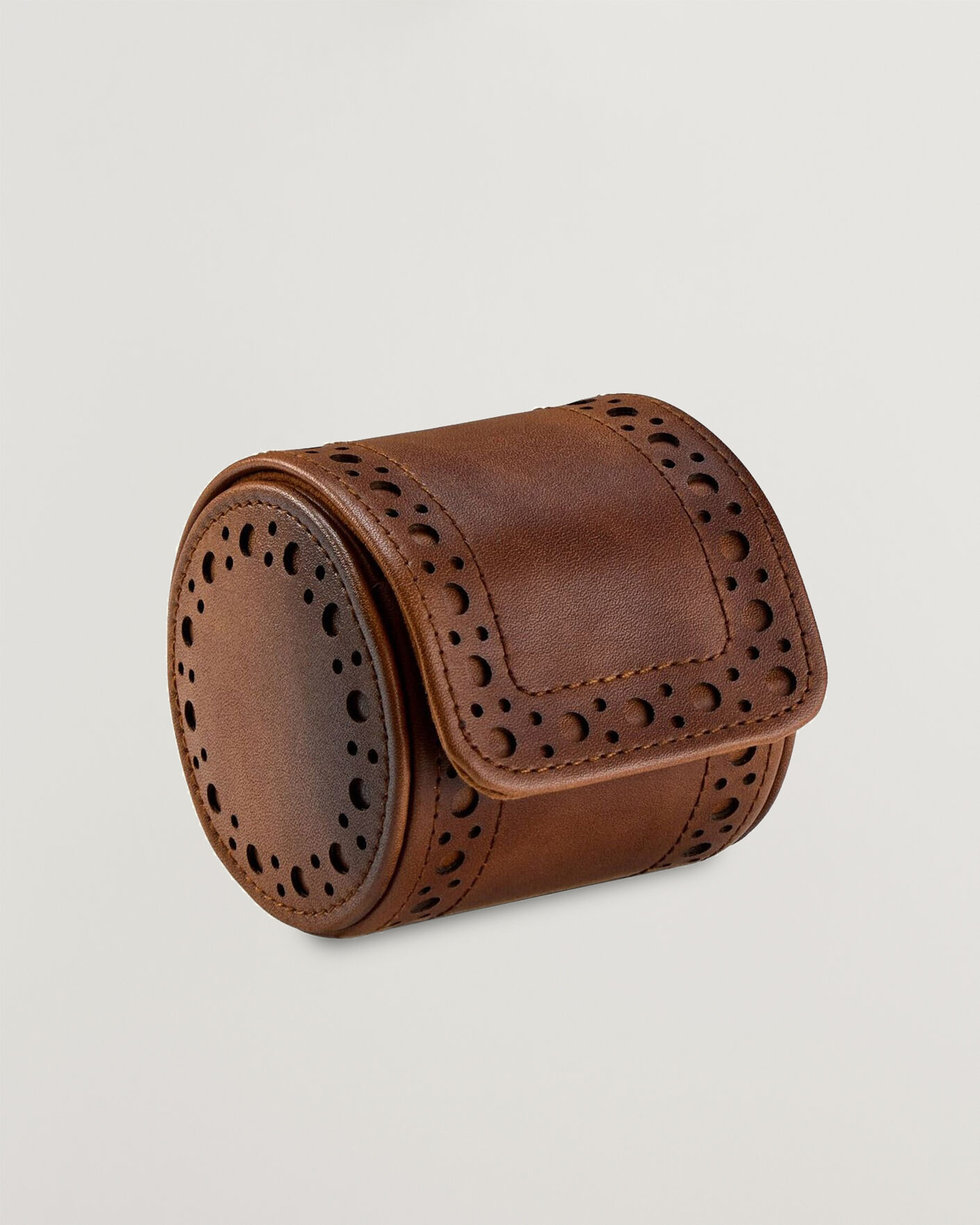 Men | Watch & Jewellery Boxes | WOLF | Brouge Single Watch Roll Burnished Brown