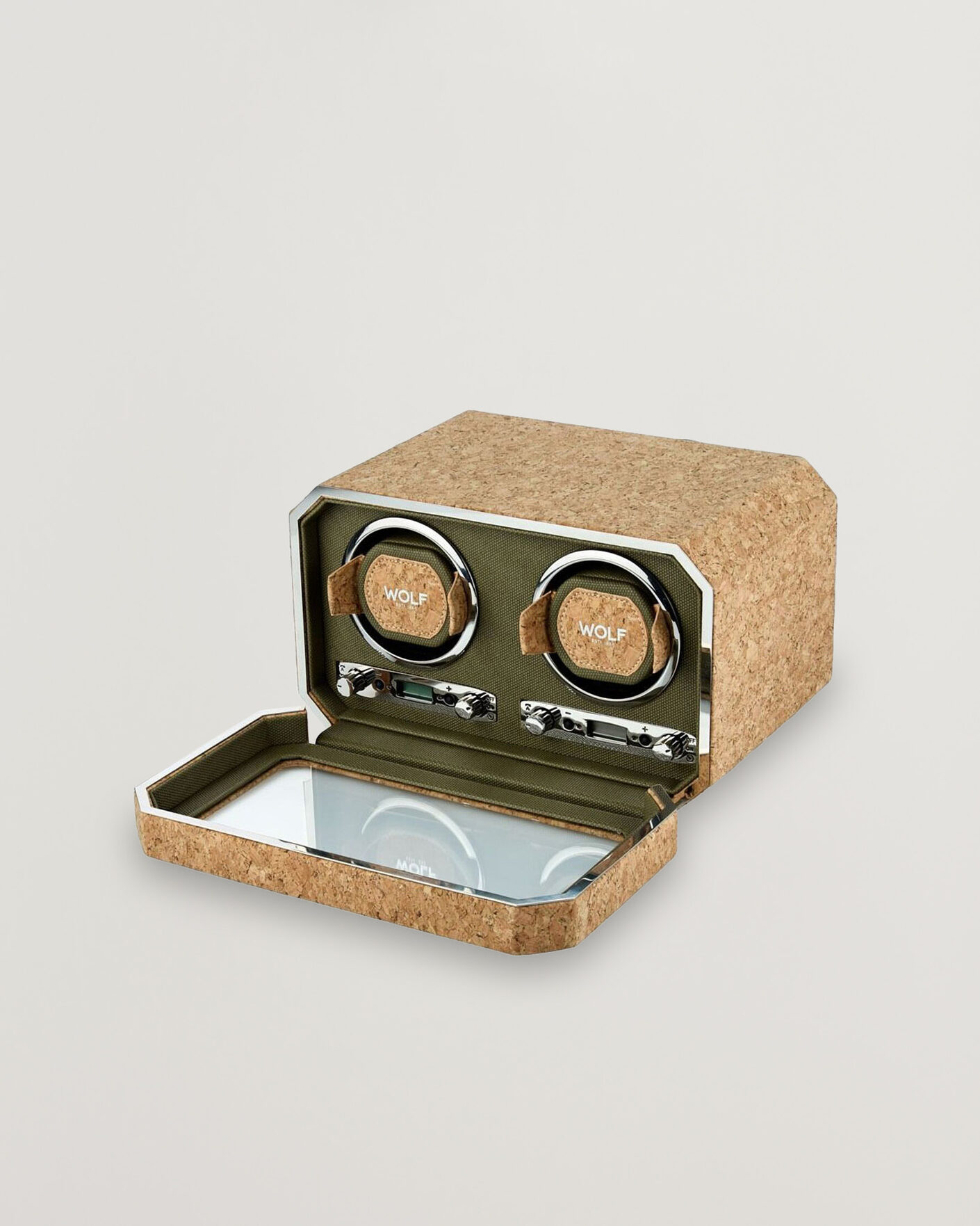 Men | Watch & Jewellery Boxes | WOLF | Cortica Double Watch Winder Cork