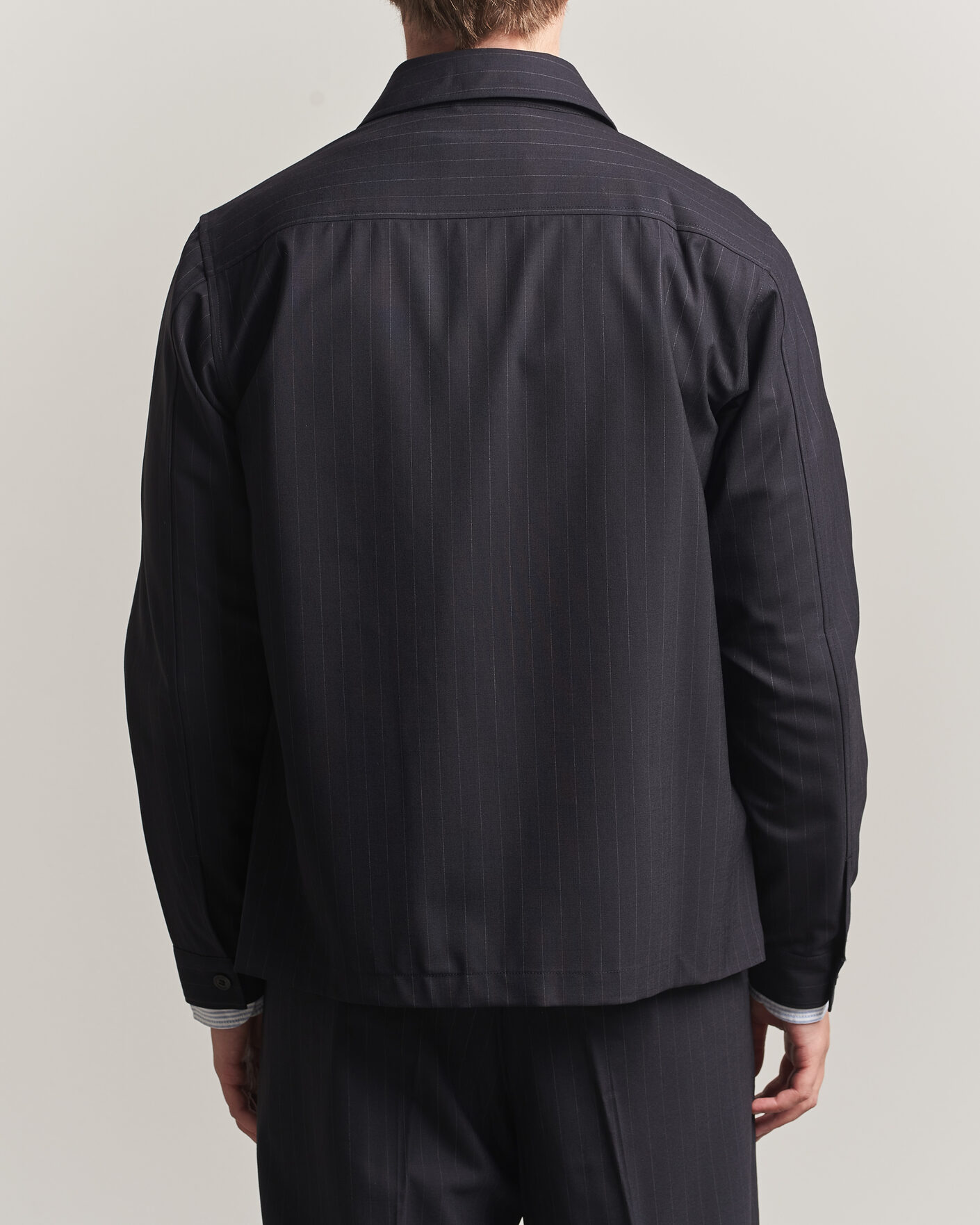 Men | Shirts | NN07 | Zander Pinstriped Overshirt Navy Blue