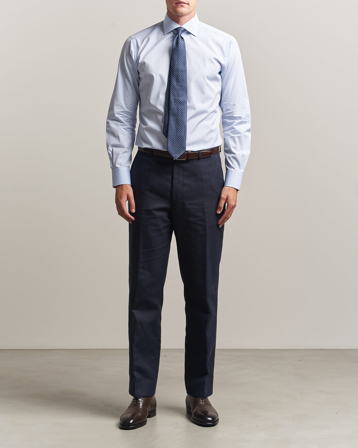 Men | Shirts | Brioni | Poplin Cotton Dress Shirt Light Blue
