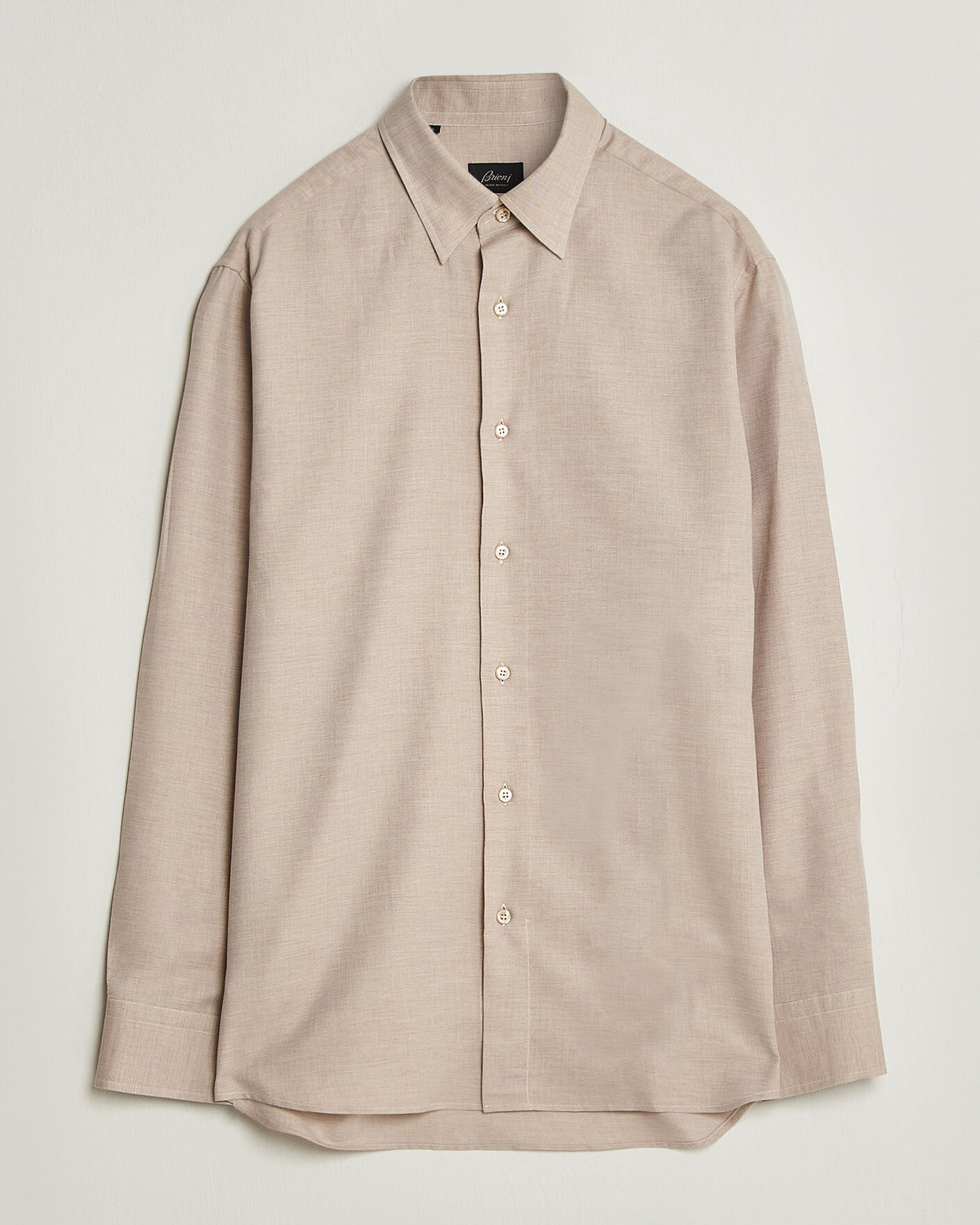 Men | Shirts | Brioni | Cotton/Cashmere Flannel Shirt Beige