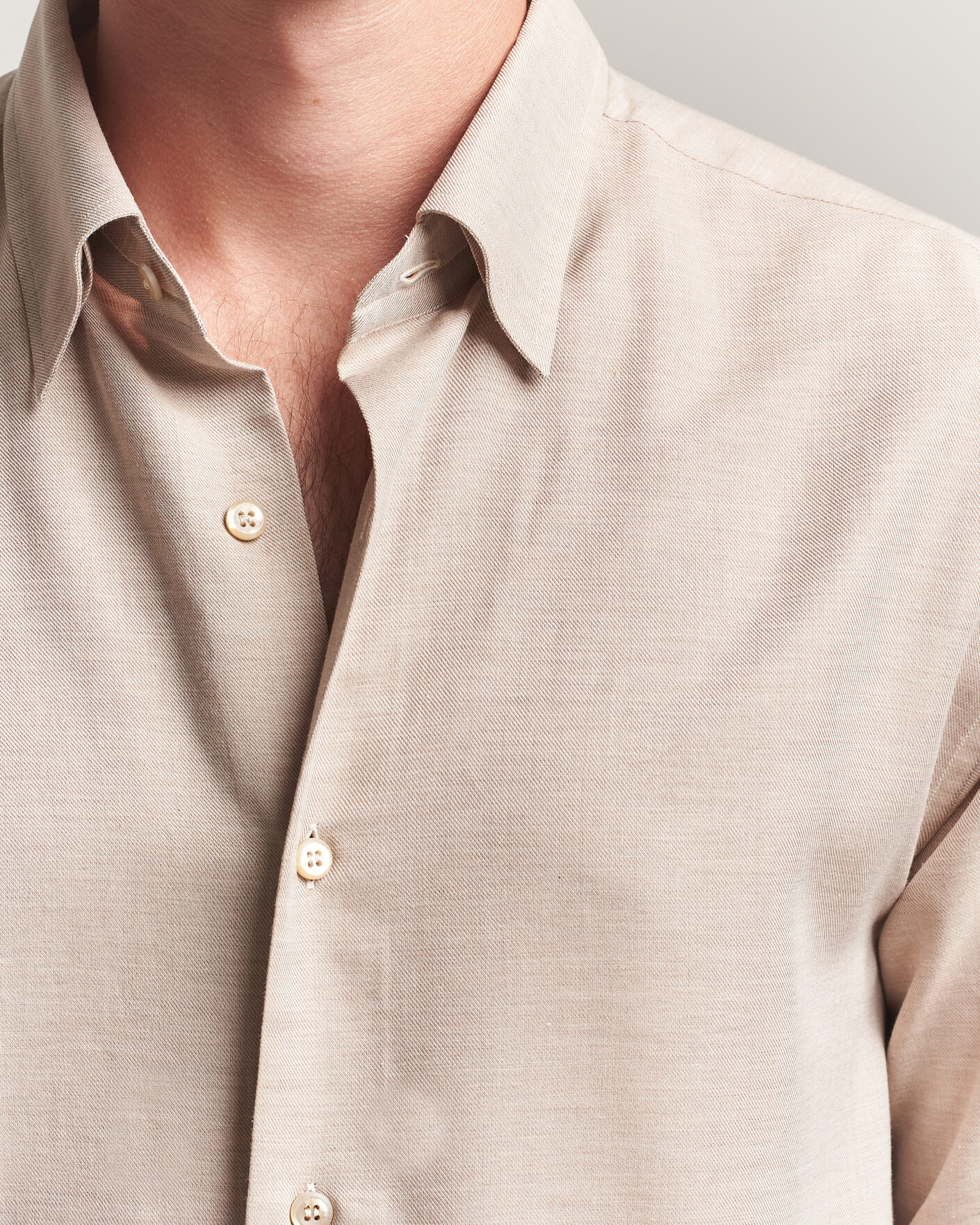 Men | Shirts | Brioni | Cotton/Cashmere Flannel Shirt Beige
