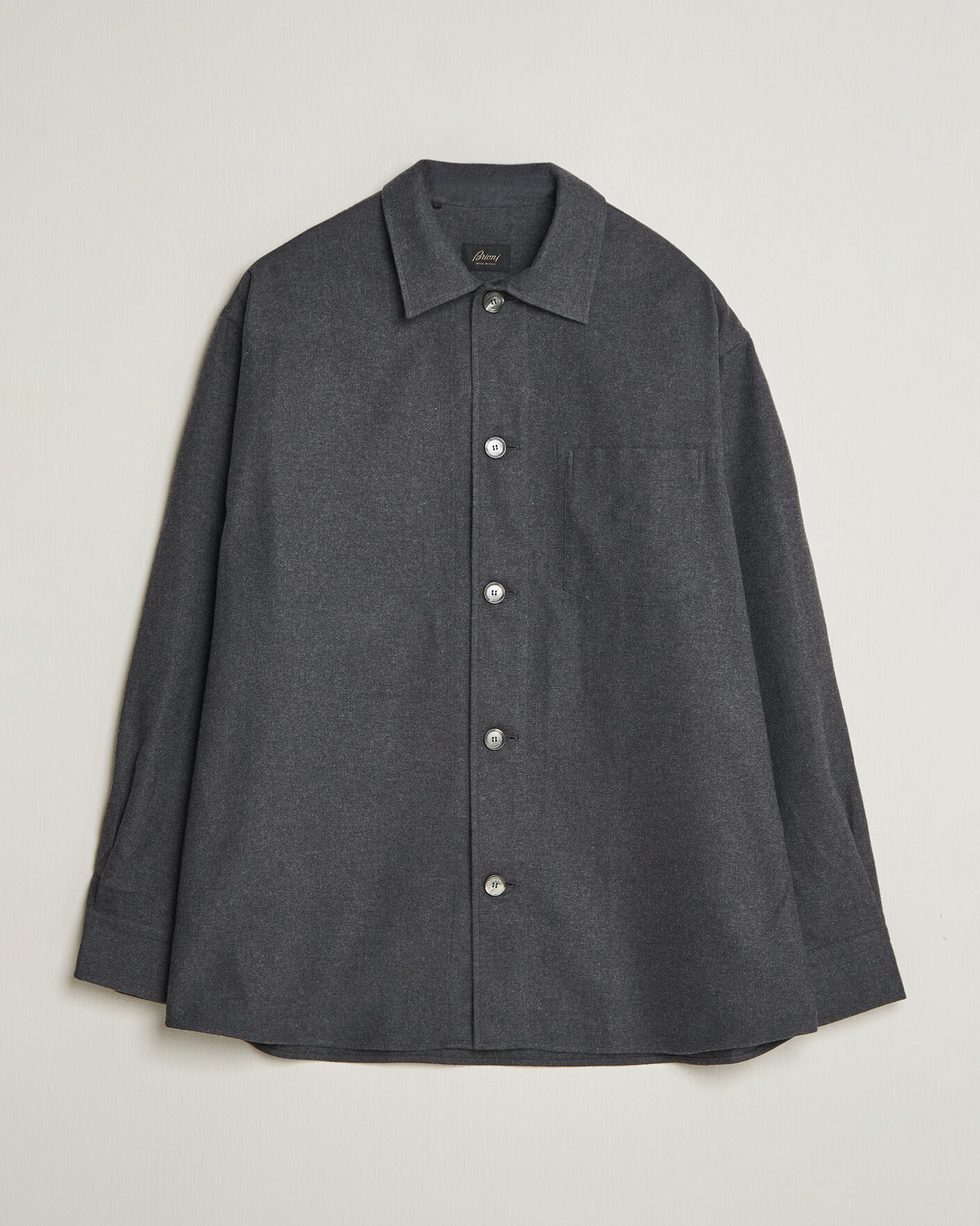 Men | Shirts | Brioni | Cotton/Cashmere Overshirt Grey Melange