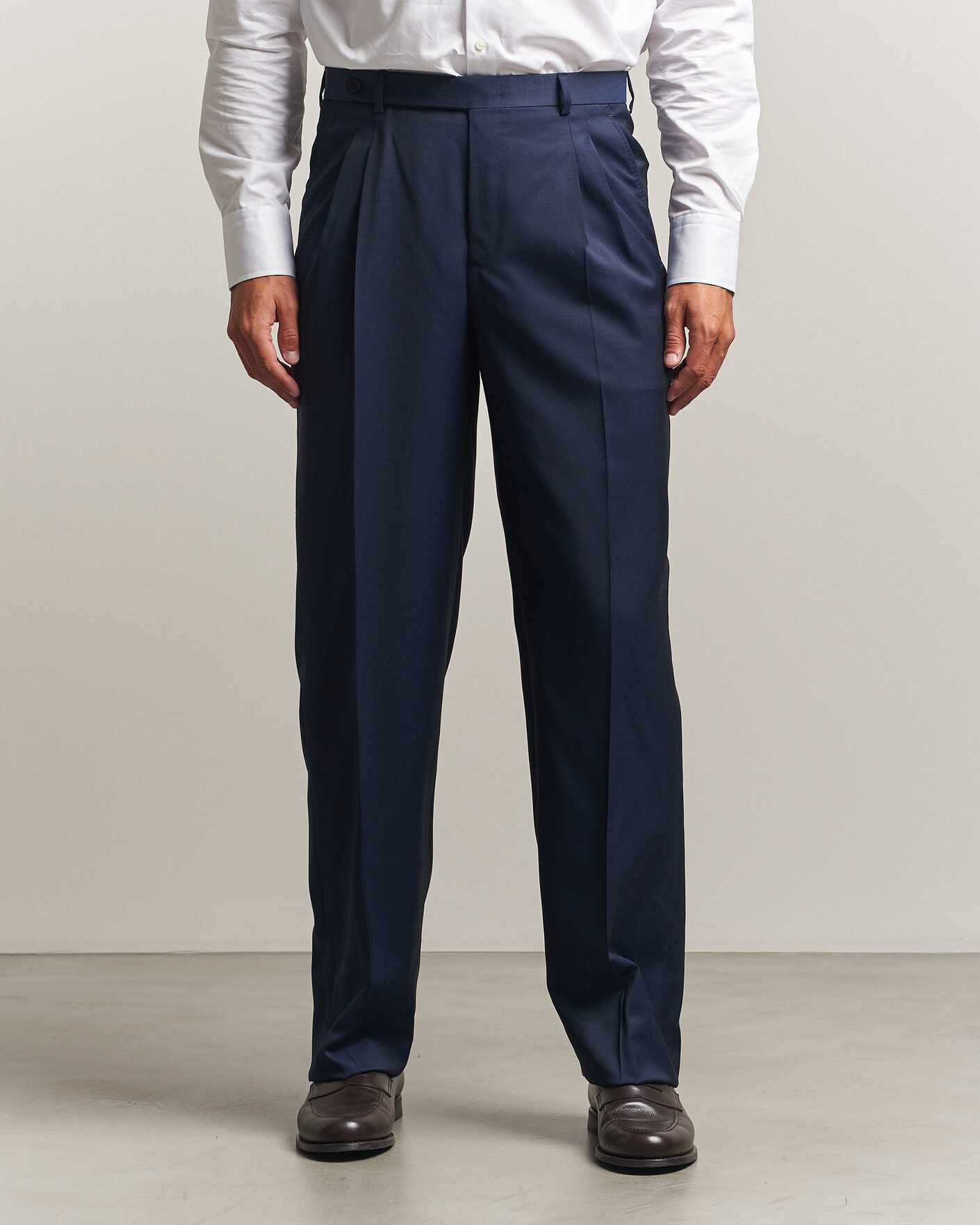 Men | Trousers | Brioni | Capri Wool Trousers Navy