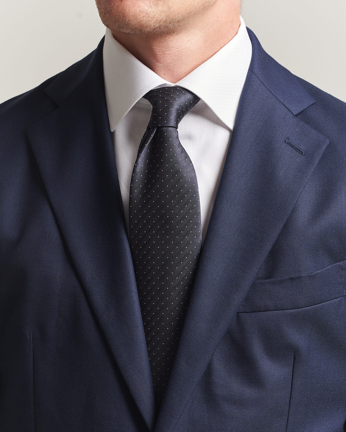 Men | Ties | Brioni | Jacquard Dot Silk Tie Navy