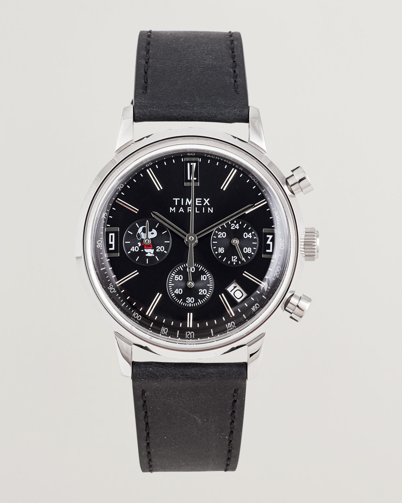 Men | Timex Timex x Peanuts Chrono Cool Joe Leather 40mm Black Dial | Timex | x Peanuts Chrono Cool Joe Leather 40mm Black Dial