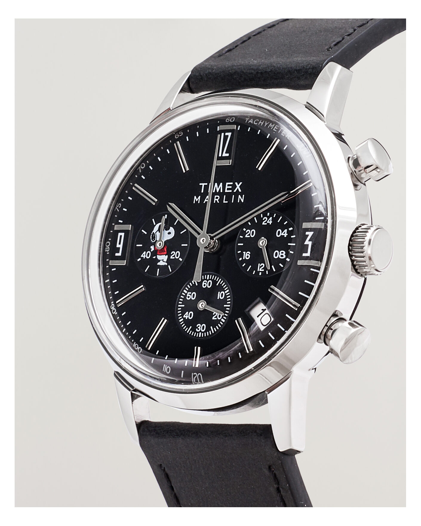 Men | Timex Timex x Peanuts Chrono Cool Joe Leather 40mm Black Dial | Timex | x Peanuts Chrono Cool Joe Leather 40mm Black Dial