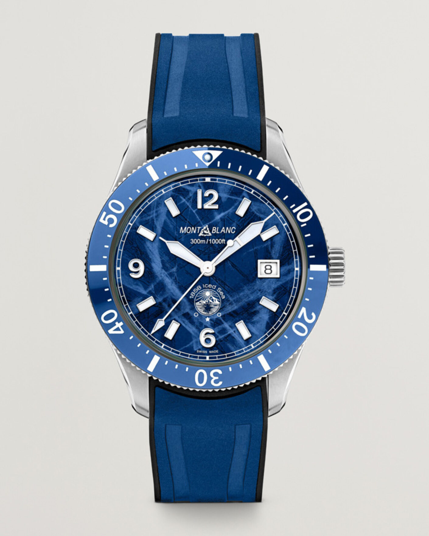 Men | Montblanc Iced Sea Automatic Date Rubber Strap Blue | Montblanc | Iced Sea Automatic Date Rubber Strap Blue