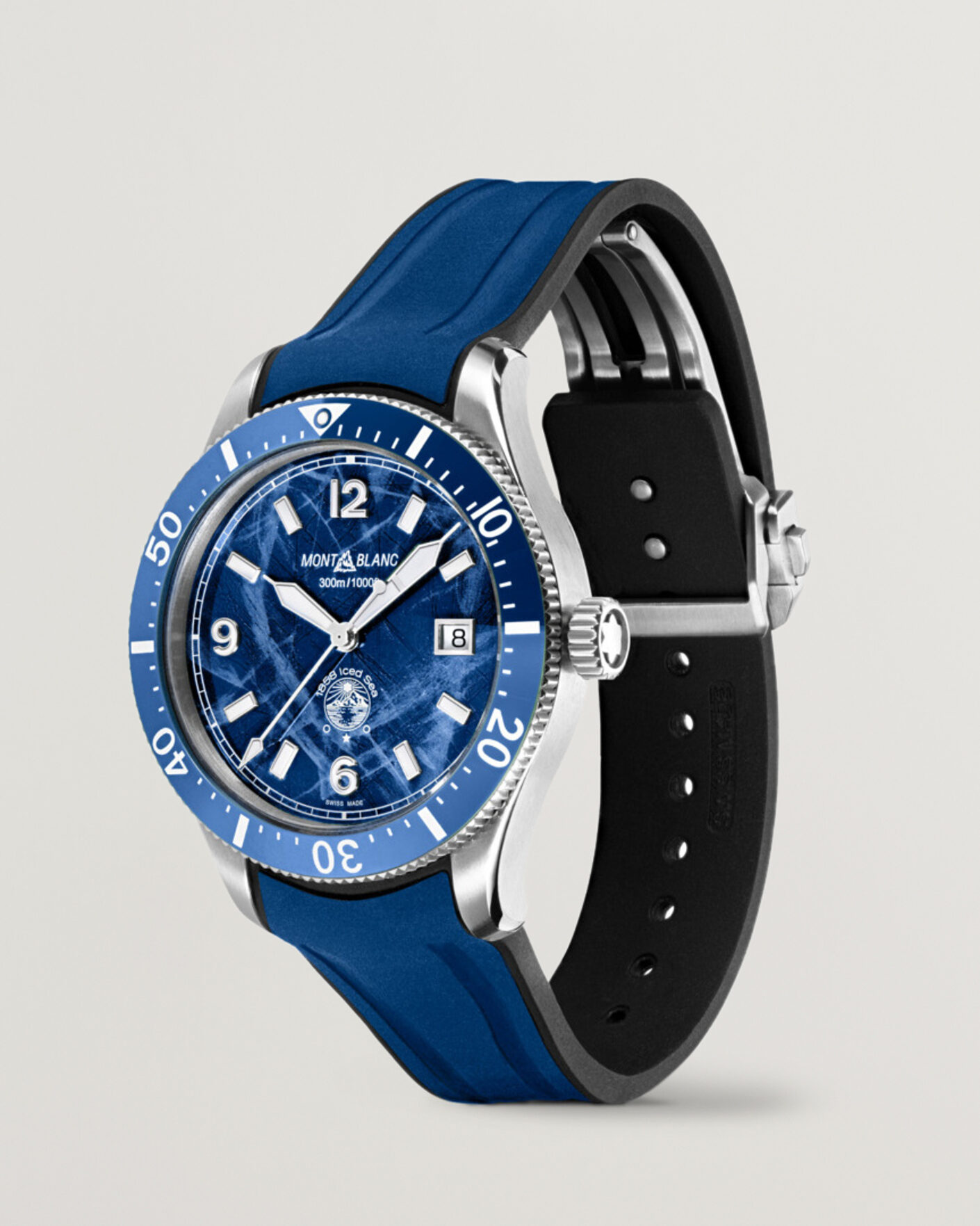 Men | Montblanc Iced Sea Automatic Date Rubber Strap Blue | Montblanc | Iced Sea Automatic Date Rubber Strap Blue