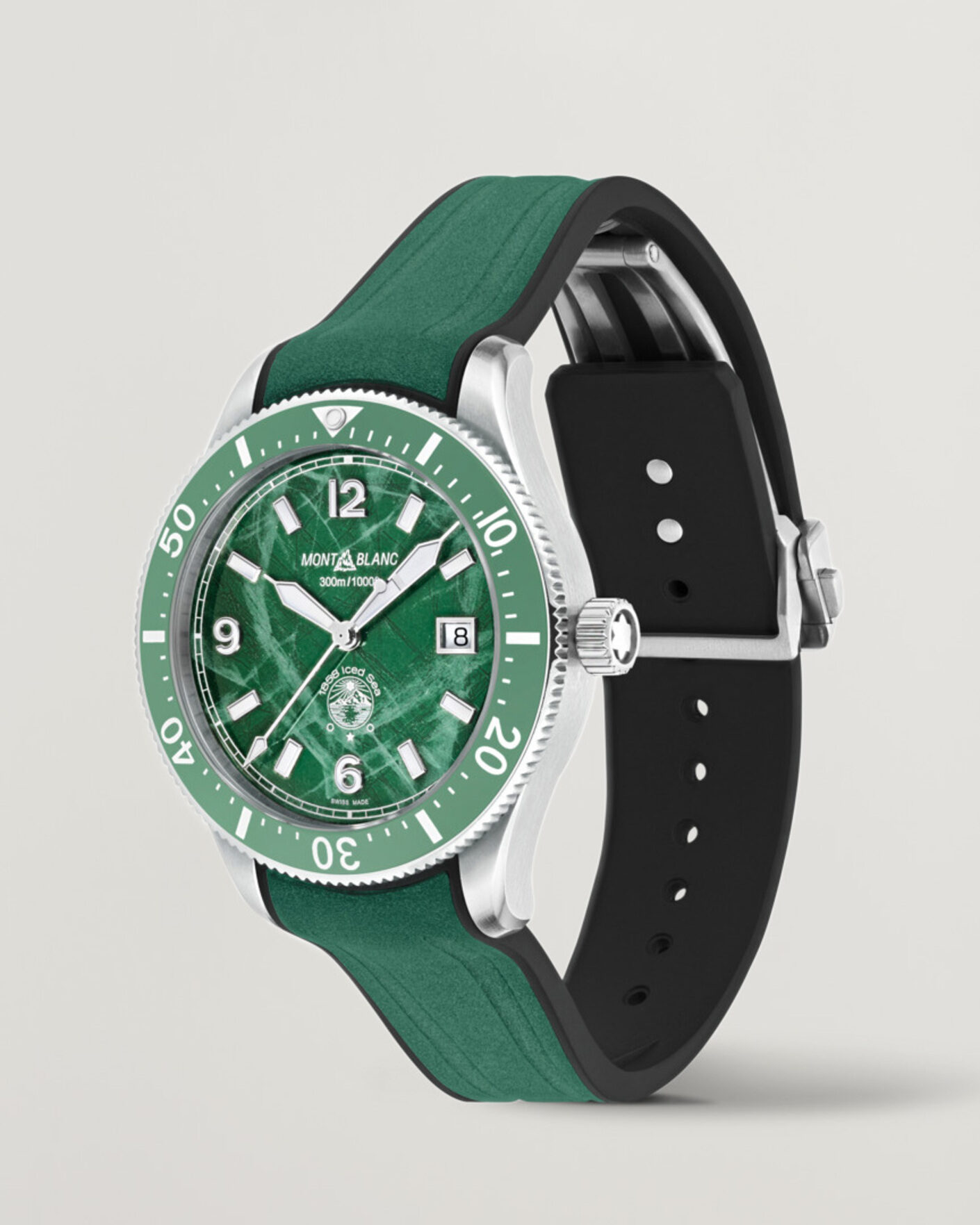 Men | Montblanc Iced Sea Automatic Date Rubber Strap Green | Montblanc | Iced Sea Automatic Date Rubber Strap Green