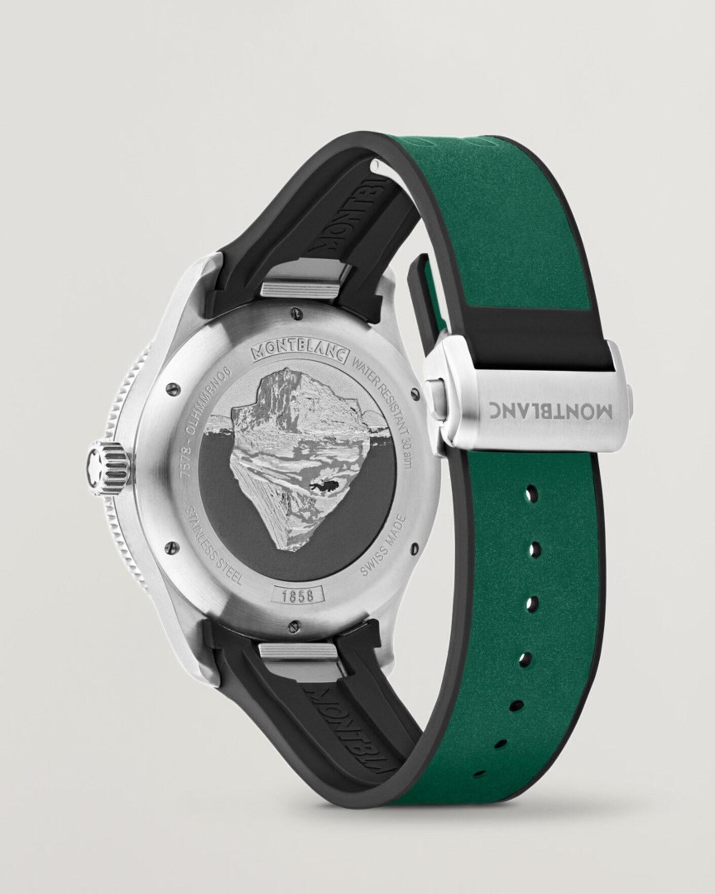 Men | Montblanc Iced Sea Automatic Date Rubber Strap Green | Montblanc | Iced Sea Automatic Date Rubber Strap Green