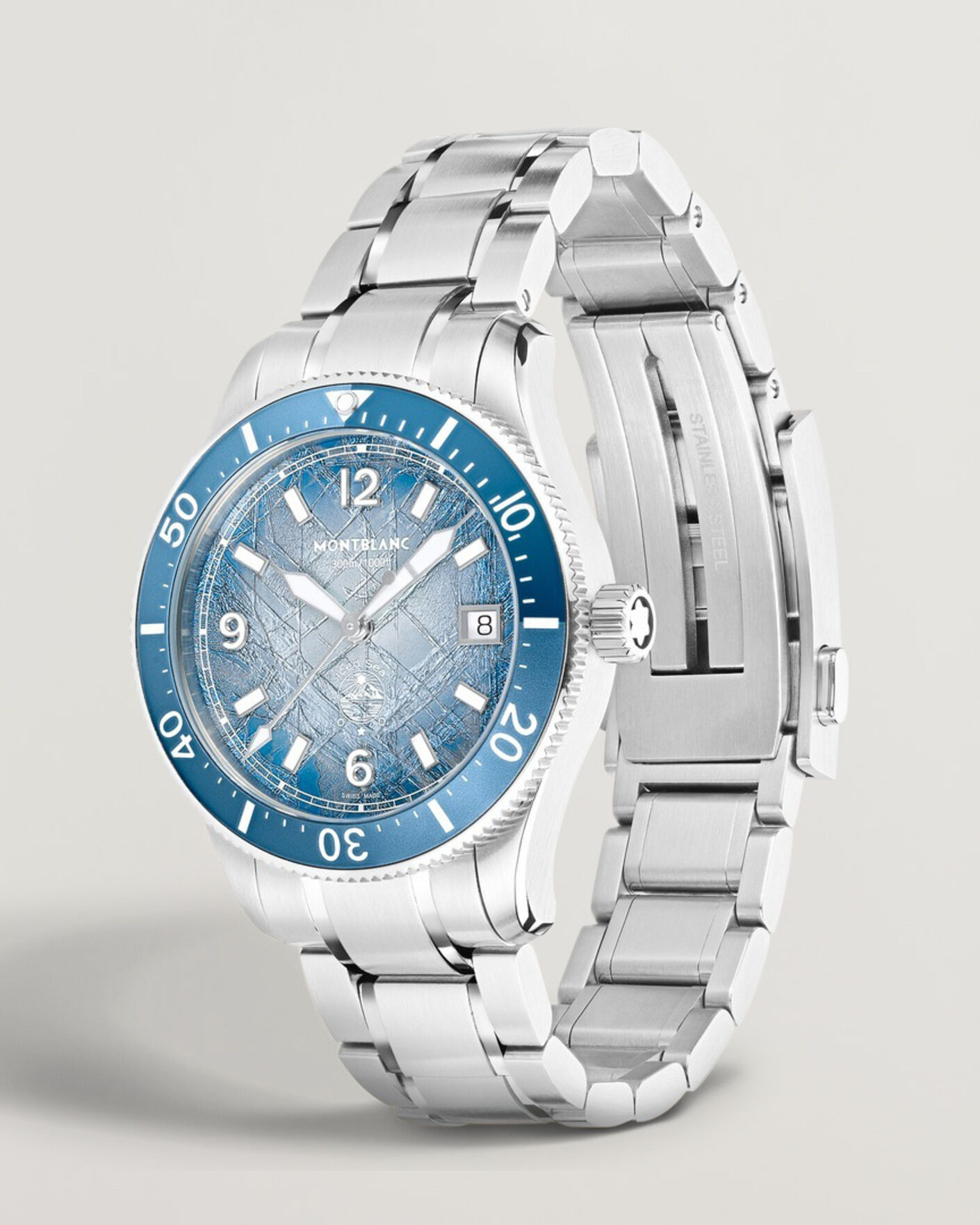 Men | Montblanc Iced Sea Automatic Date 0 Oxygen Light Blue | Montblanc | Iced Sea Automatic Date 0 Oxygen Light Blue
