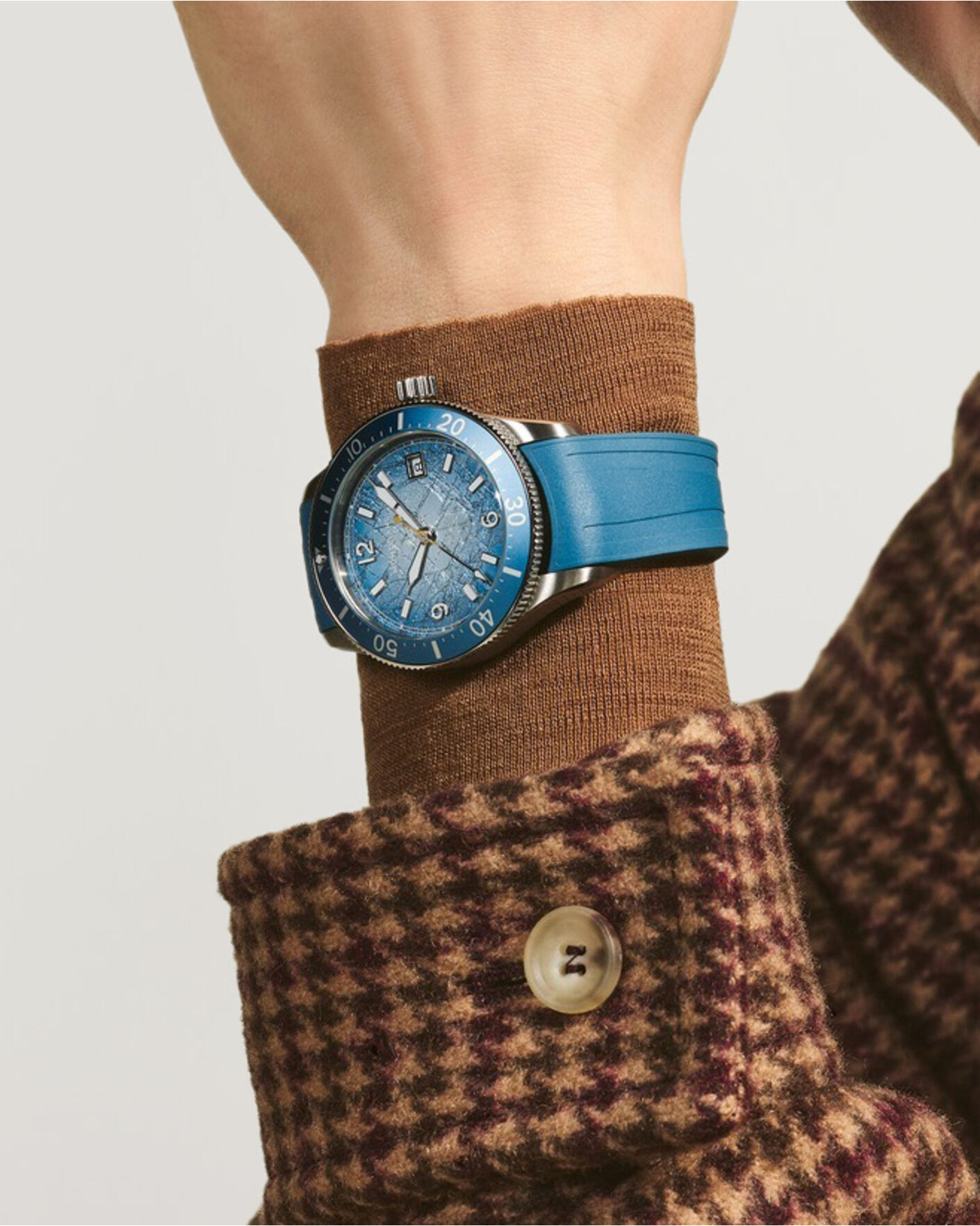Men | Montblanc Iced Sea Automatic Date 0 Oxygen Rubber Strap Light Blue | Montblanc | Iced Sea Automatic Date 0 Oxygen Rubber Strap Light Blue