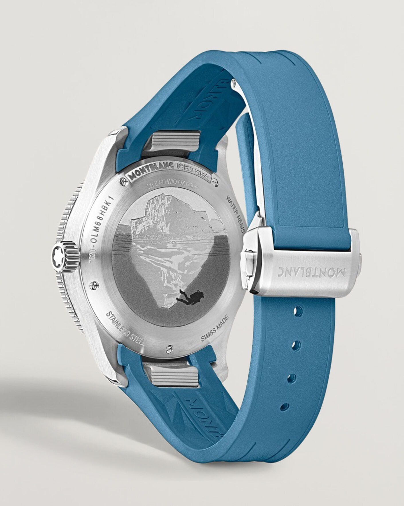 Men | Montblanc Iced Sea Automatic Date 0 Oxygen Rubber Strap Light Blue | Montblanc | Iced Sea Automatic Date 0 Oxygen Rubber Strap Light Blue