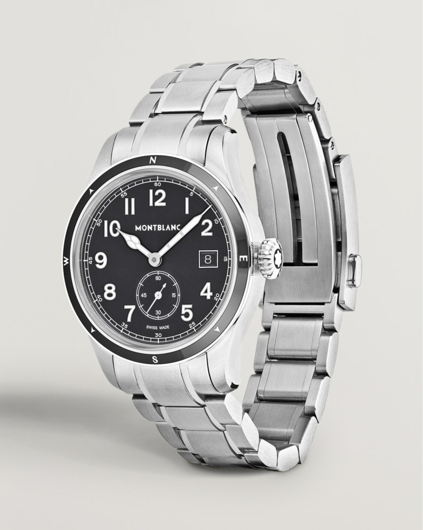 Men | Stainless steel strap | Montblanc | 1858 Small Second 0 Oxygen Black