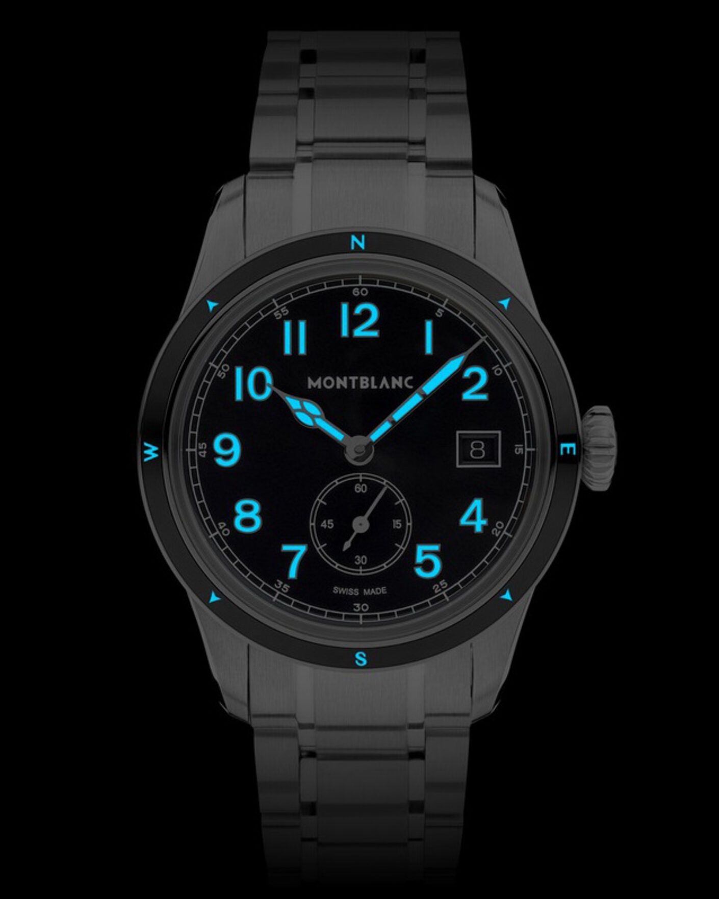 Men | Stainless steel strap | Montblanc | 1858 Small Second 0 Oxygen Black