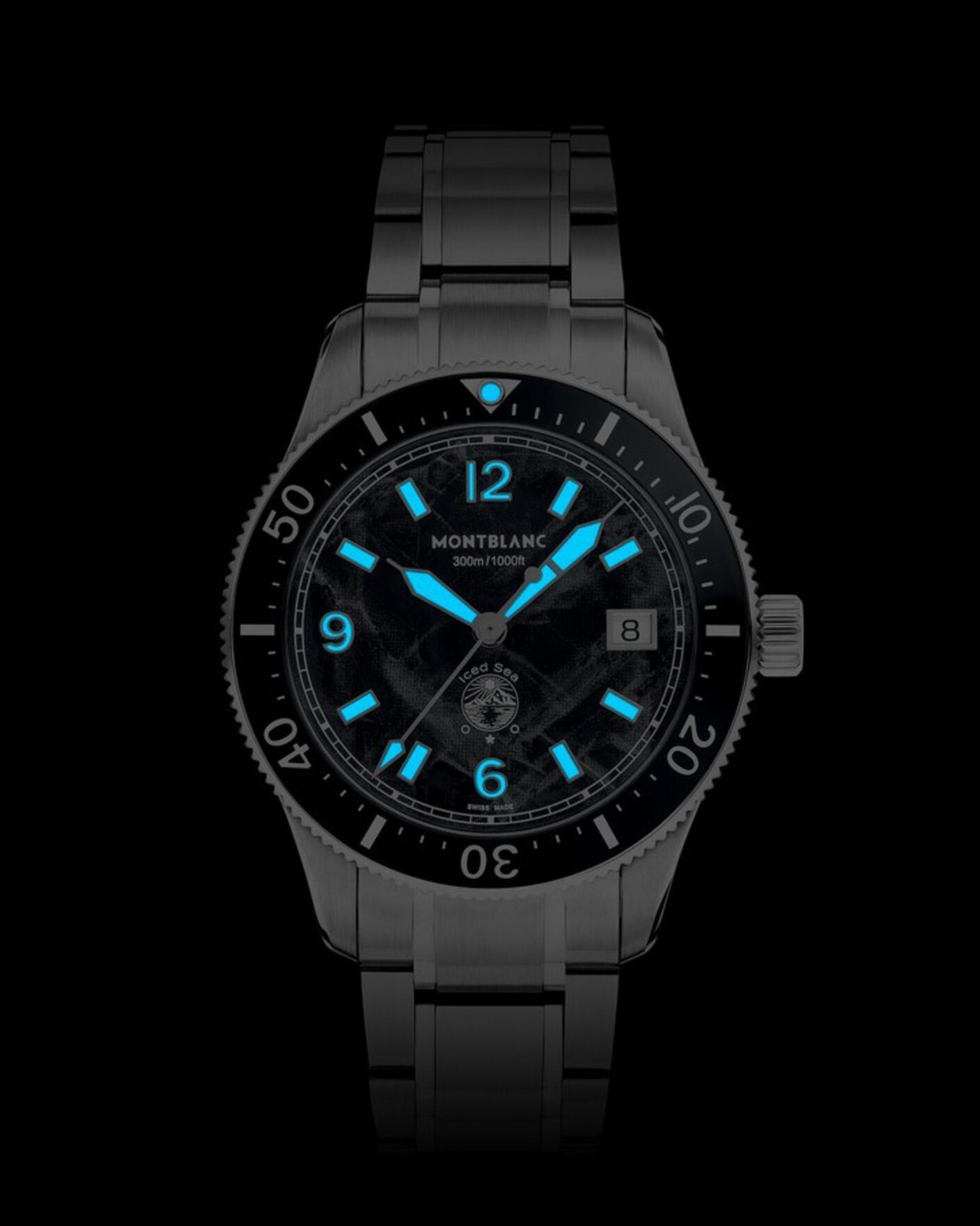 Men | Montblanc Iced Sea Automatic Date 0 Oxygen Black | Montblanc | Iced Sea Automatic Date 0 Oxygen Black