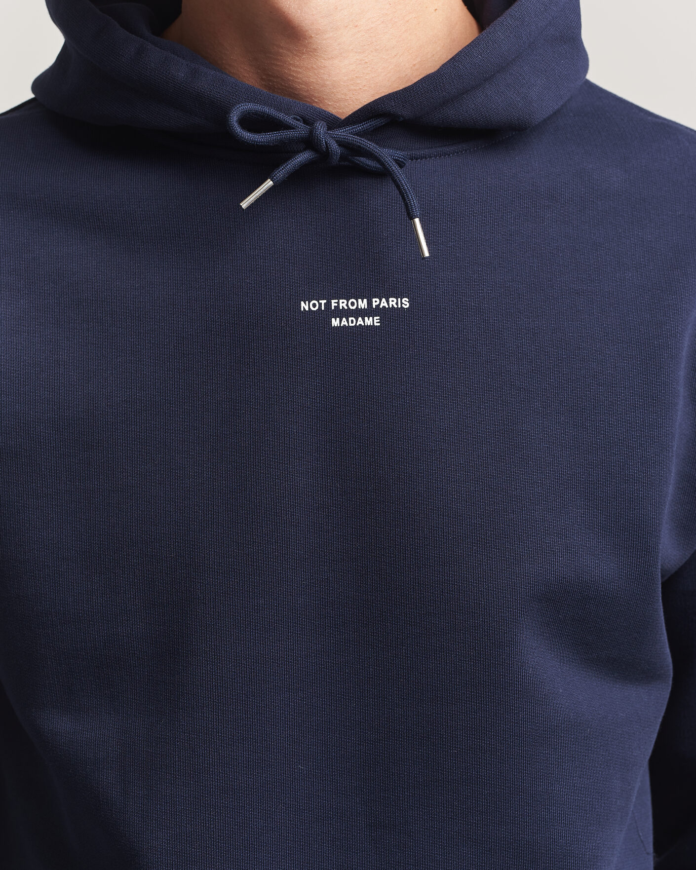 Men | Sweaters & Knitwear | Drôle de Monsieur | Classic Slogan Hoodie Navy