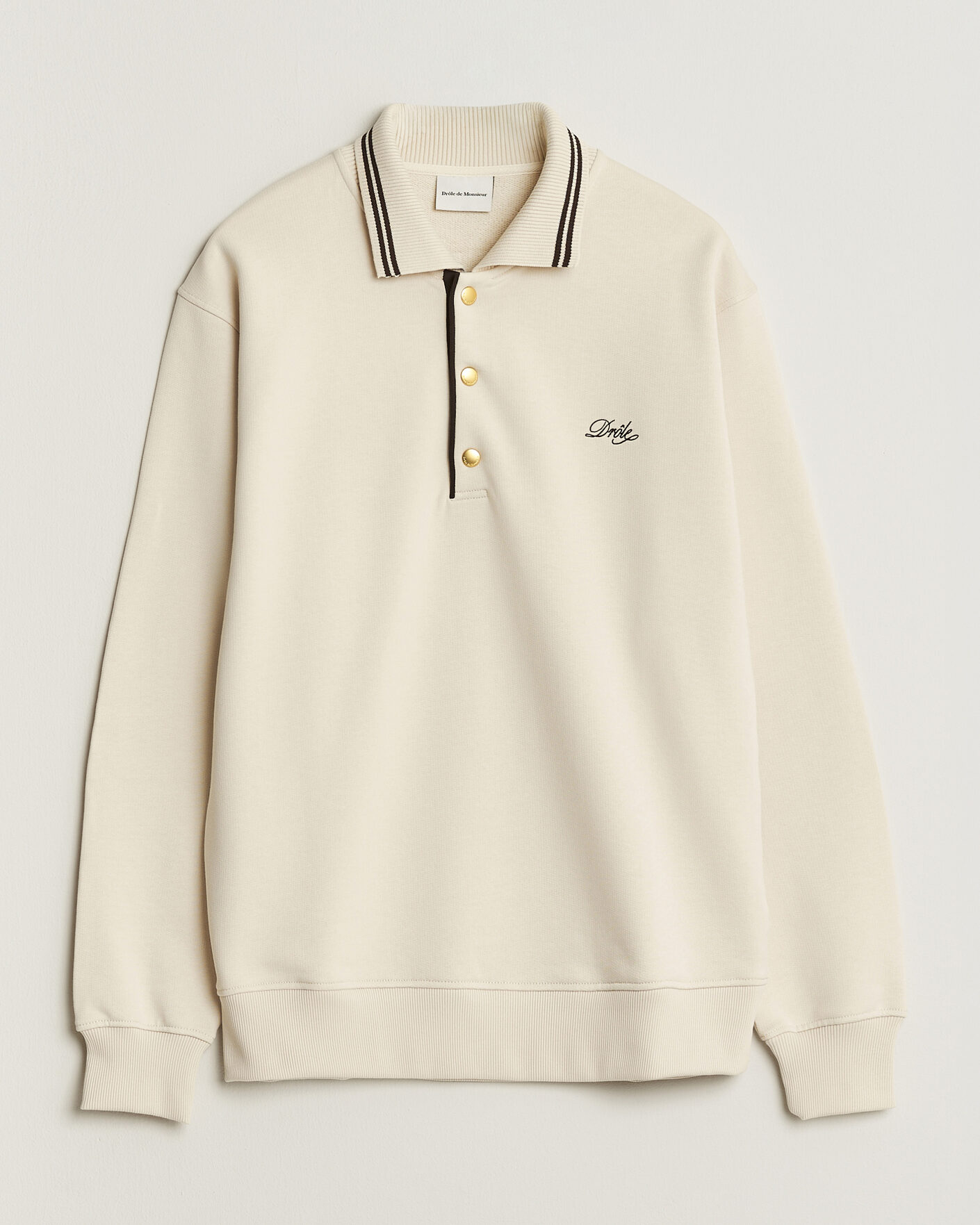 Men | Sweaters & Knitwear | Drôle de Monsieur | Tipped Rugger Light Sand