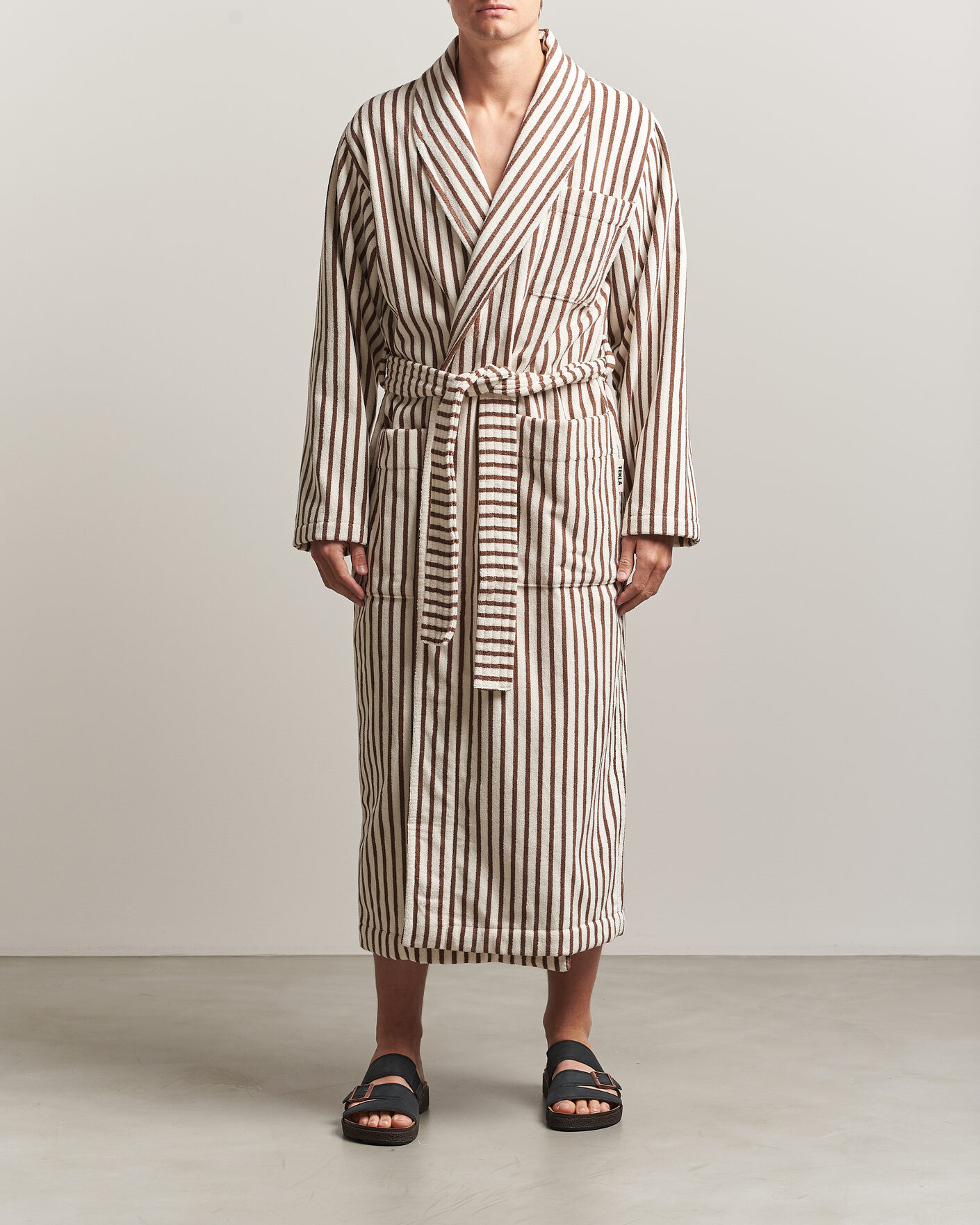 Men | Pyjamas & Robes | Tekla | Organic Terry Classic Bathrobe Kodiak Stripes