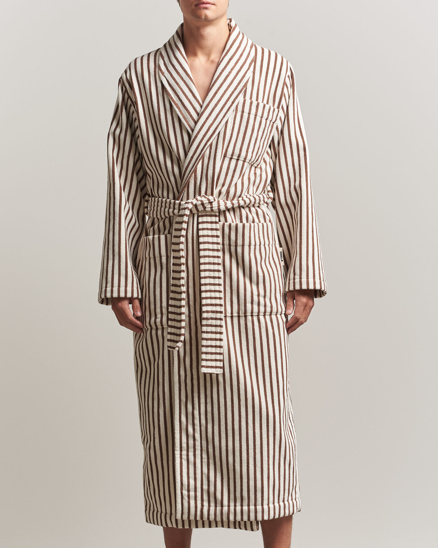 Men | Pyjamas & Robes | Tekla | Organic Terry Classic Bathrobe Kodiak Stripes