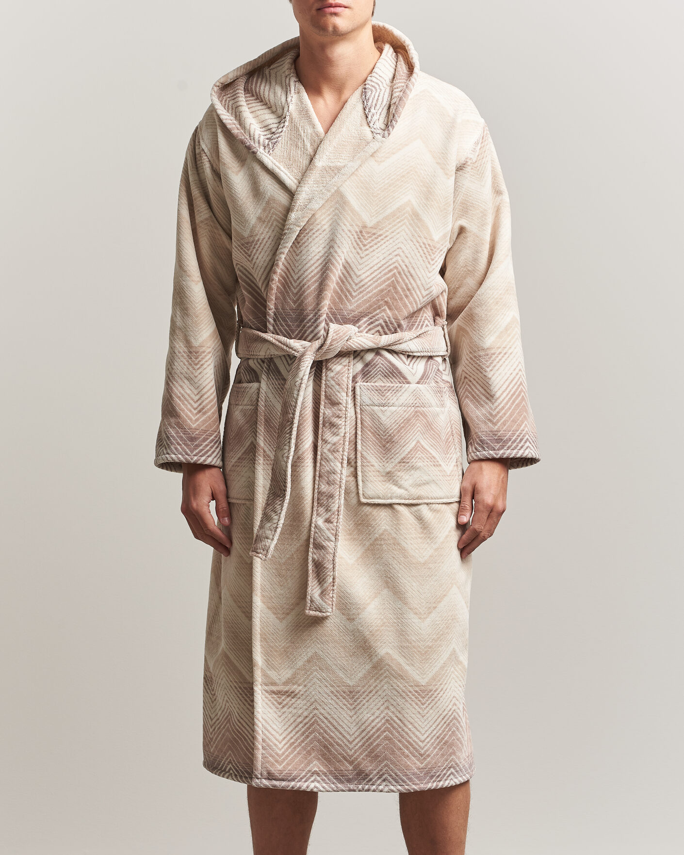 Men | Pyjamas & Robes | Missoni Home | Marea Hooded Bathrobe Beige