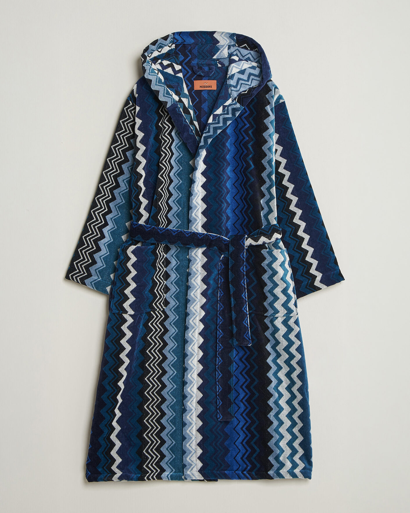 Men | Pyjamas & Robes | Missoni Home | Giacomo Hooded Bathrobe Multi Blue