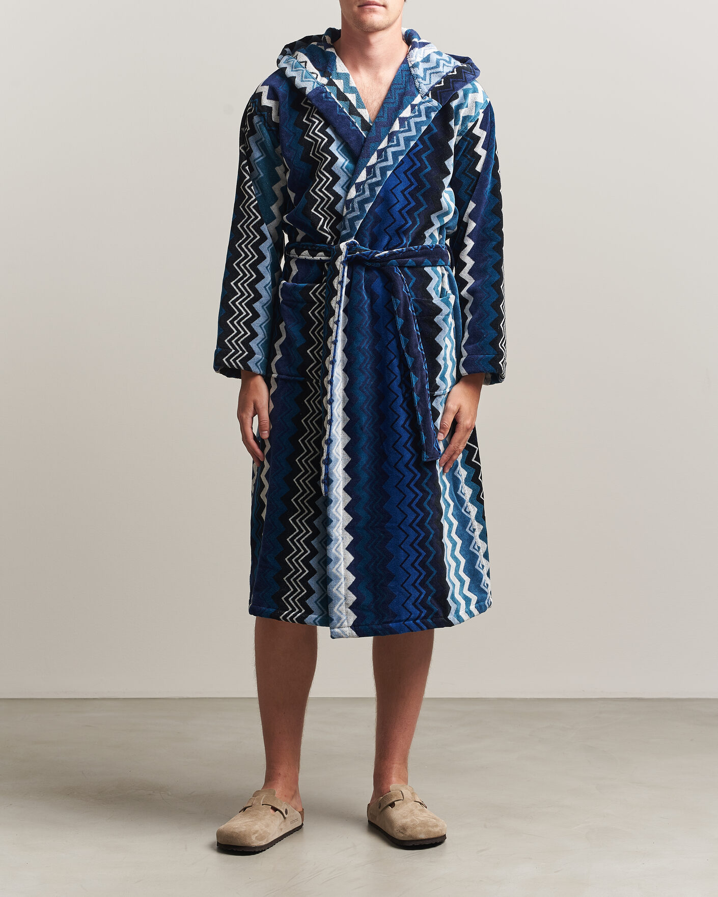 Men | Pyjamas & Robes | Missoni Home | Giacomo Hooded Bathrobe Multi Blue