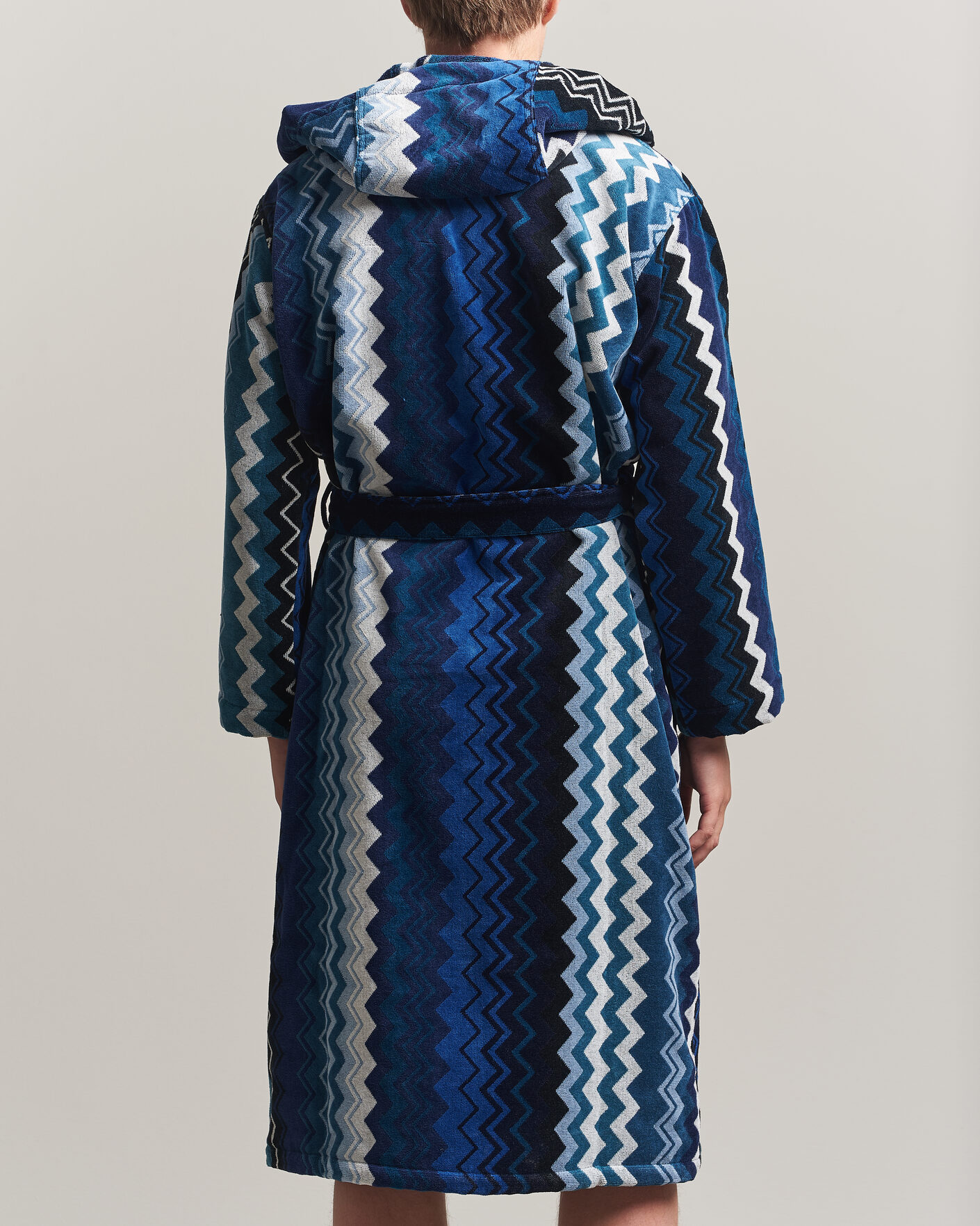 Men | Pyjamas & Robes | Missoni Home | Giacomo Hooded Bathrobe Multi Blue