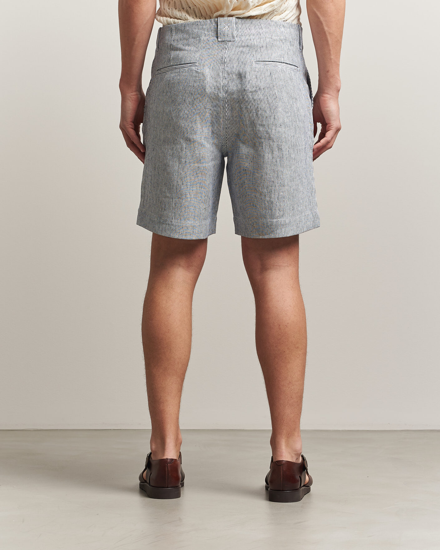 Men | Shorts | Peregrine | Windsor Linen Shorts Navy Stripe