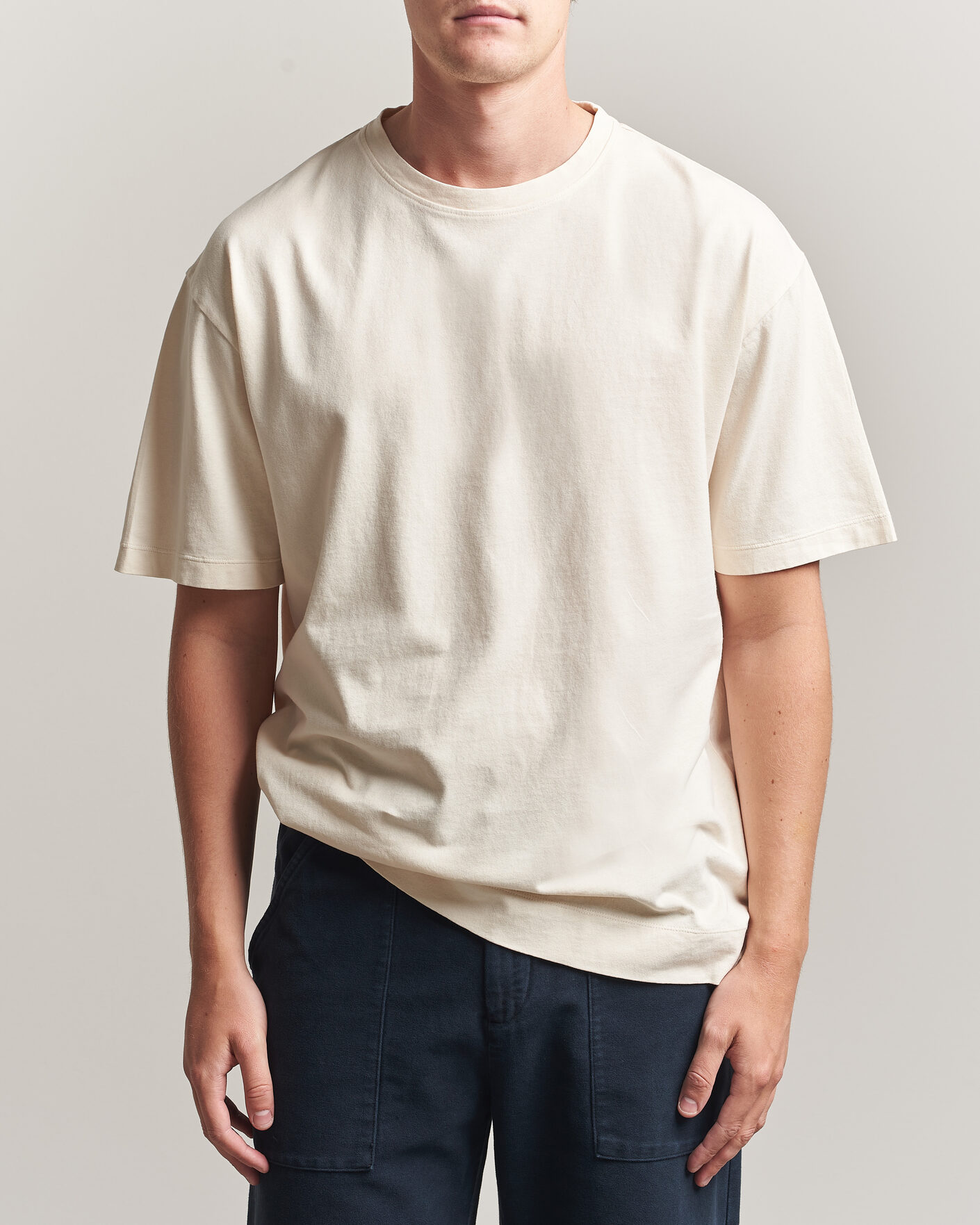 Men | T-Shirts | Massimo Alba | Nevis Brushed Cotton T-Shirt Soft White
