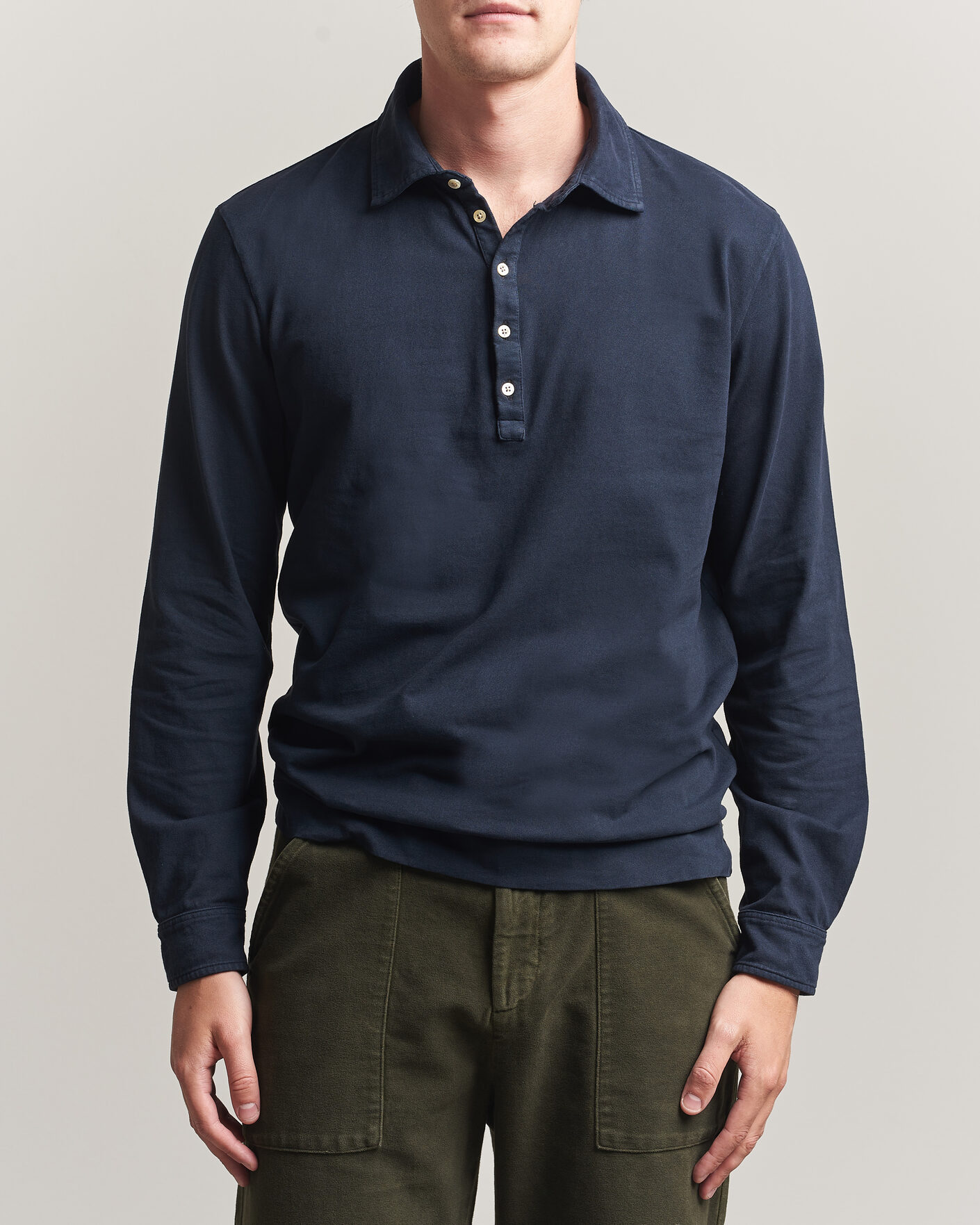 Men | Polo Shirts | Massimo Alba | Raya Long Sleeve Polo Navy