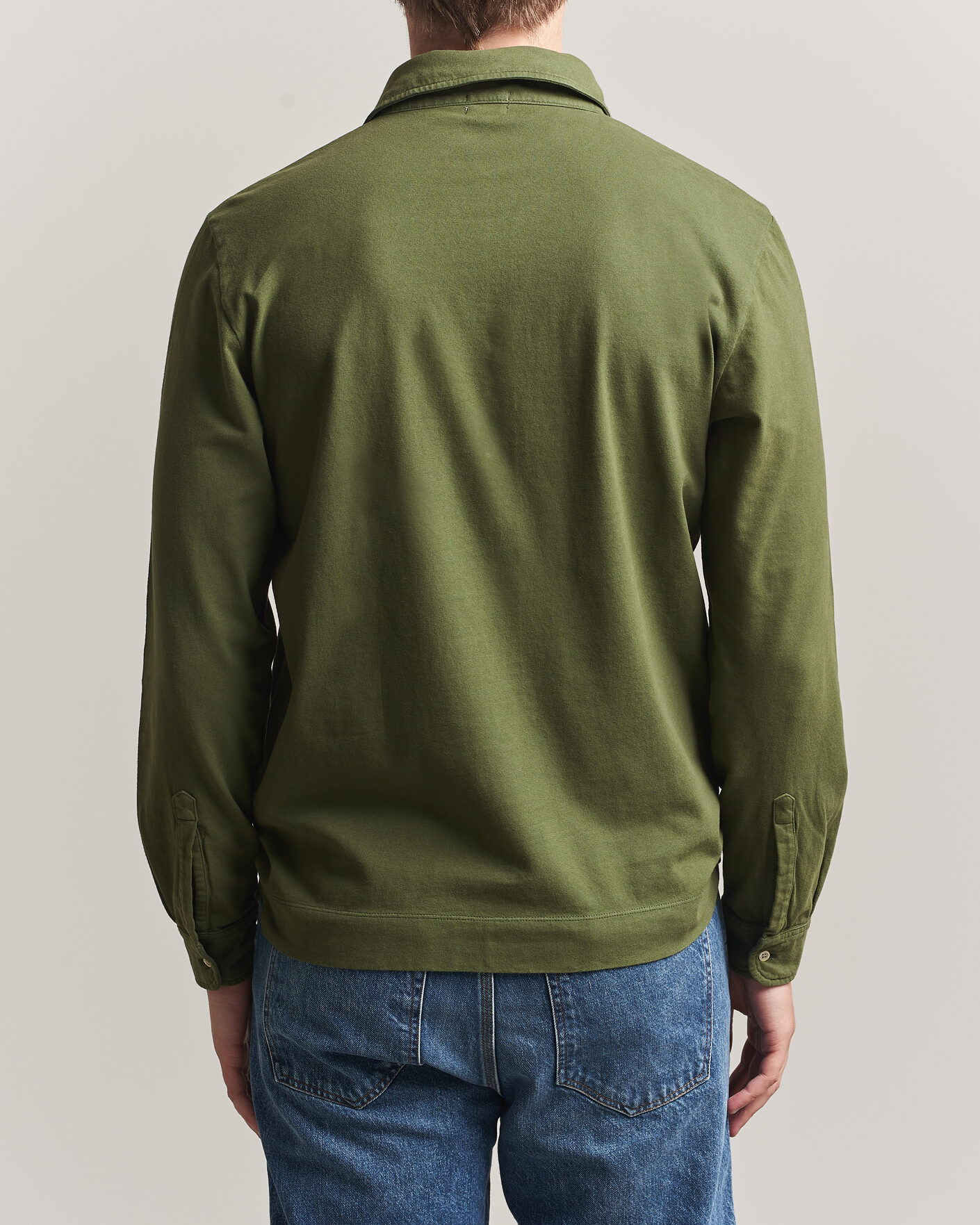 Men | Polo Shirts | Massimo Alba | Raya Long Sleeve Polo Moss Green