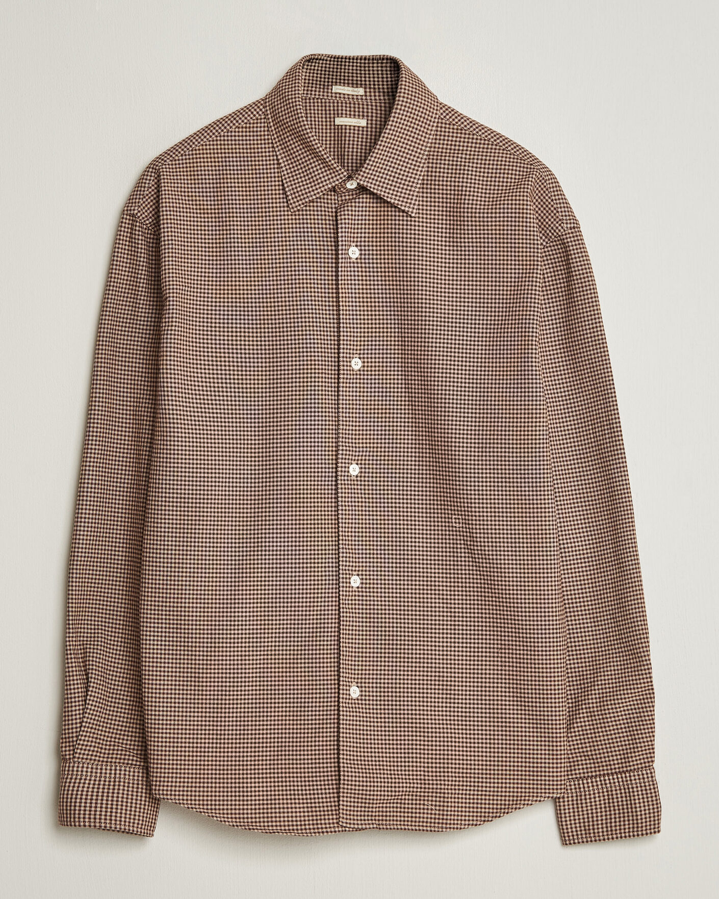 Men | Shirts | Massimo Alba | Boxy Microcheck Shirt Fossil