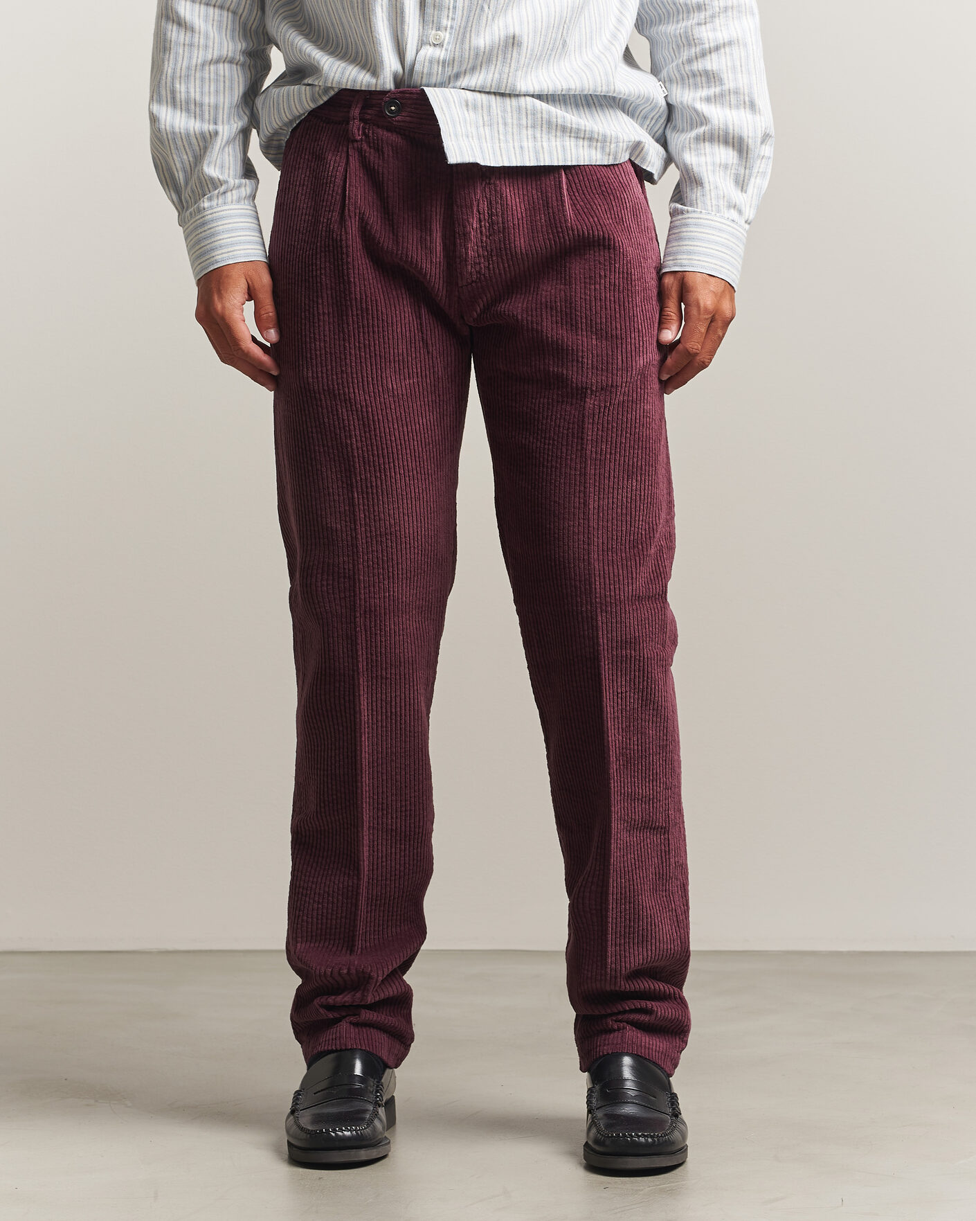 Men | Trousers | Massimo Alba | Ionio Pleated Corduroy Pants Rose Brown
