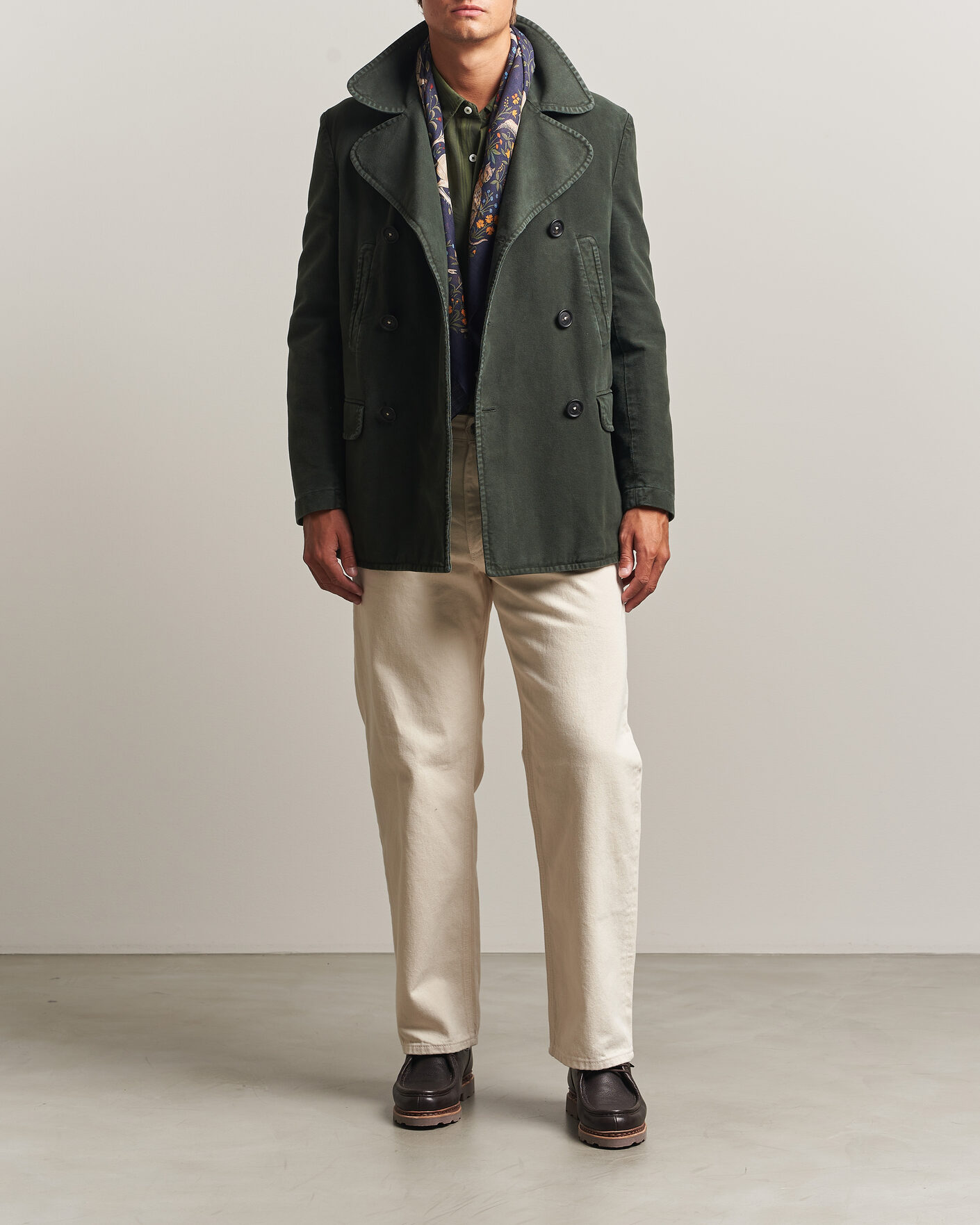 Men | Coats & Jackets | Massimo Alba | Moleskine Peacoat Forest Night