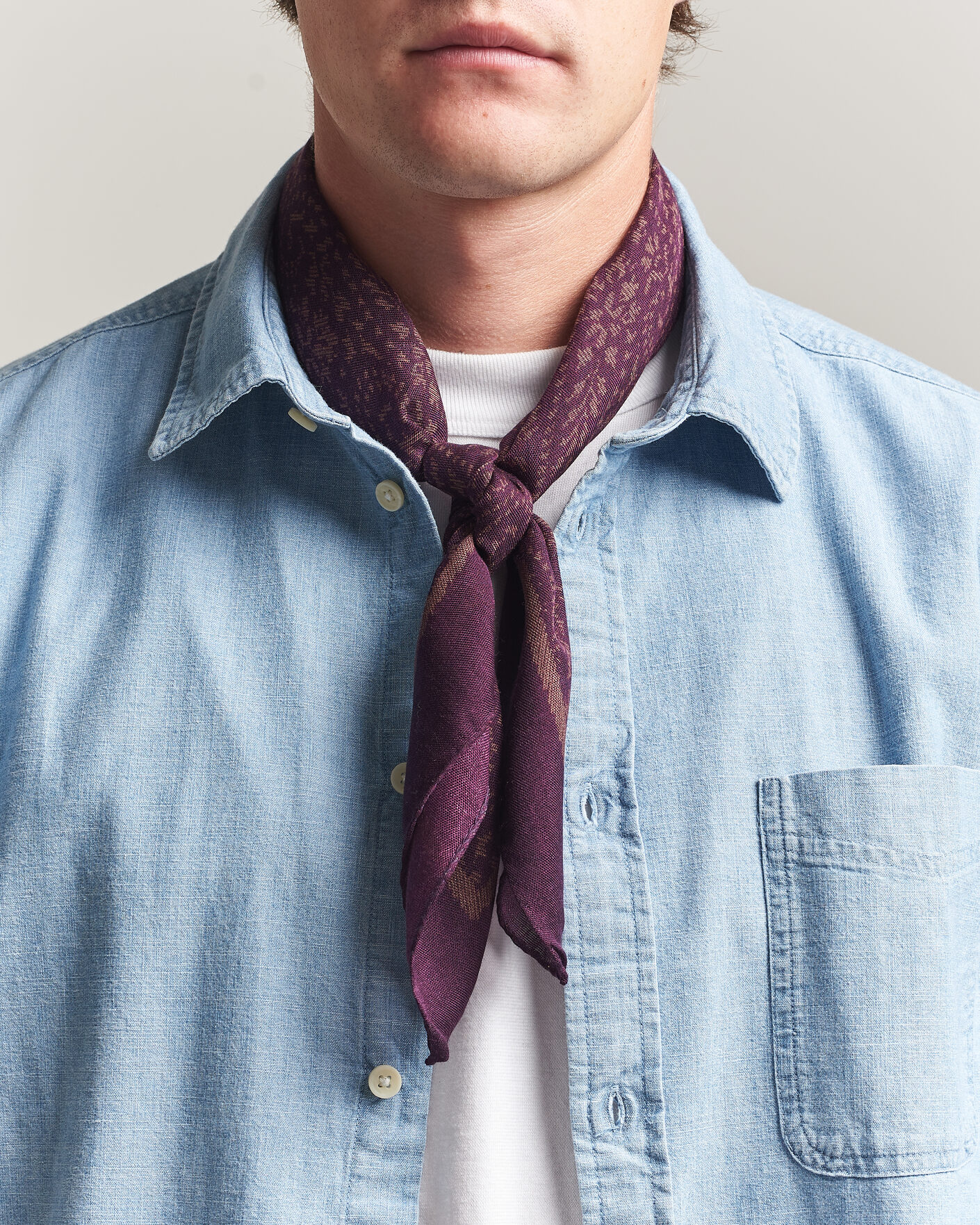 Men | Dress Scarves | Massimo Alba | Cashmere/Silk Bandana Burgundy