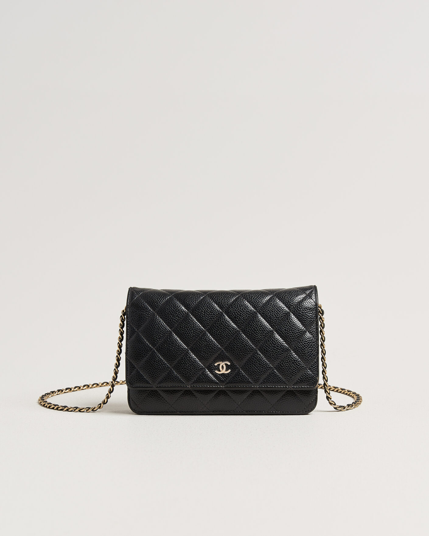 Men | Pre-Owned & Vintage Bags | Chanel Pre-Owned | Wallet On Chain Caviar Leather Black